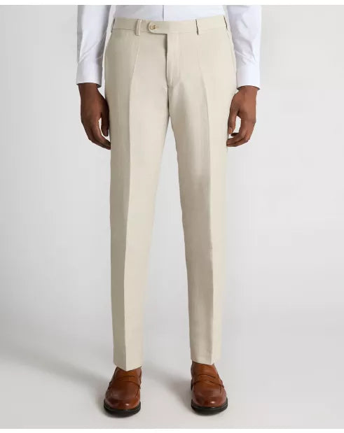 Remus Uomo Peppe Tapered Fit Linen-Blend Suit Trousers in Light Sand 72271