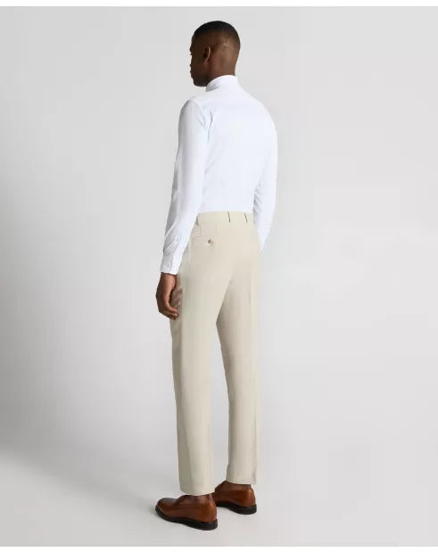 Remus Uomo Peppe Tapered Fit Linen-Blend Suit Trousers in Light Sand 72271