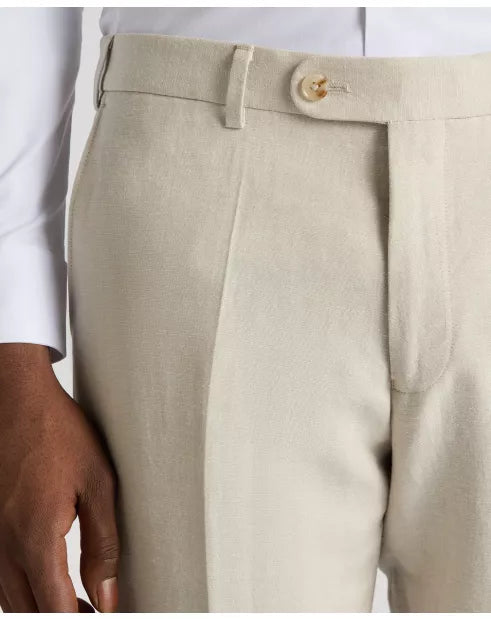 Remus Uomo Peppe Tapered Fit Linen-Blend Suit Trousers in Light Sand 72271