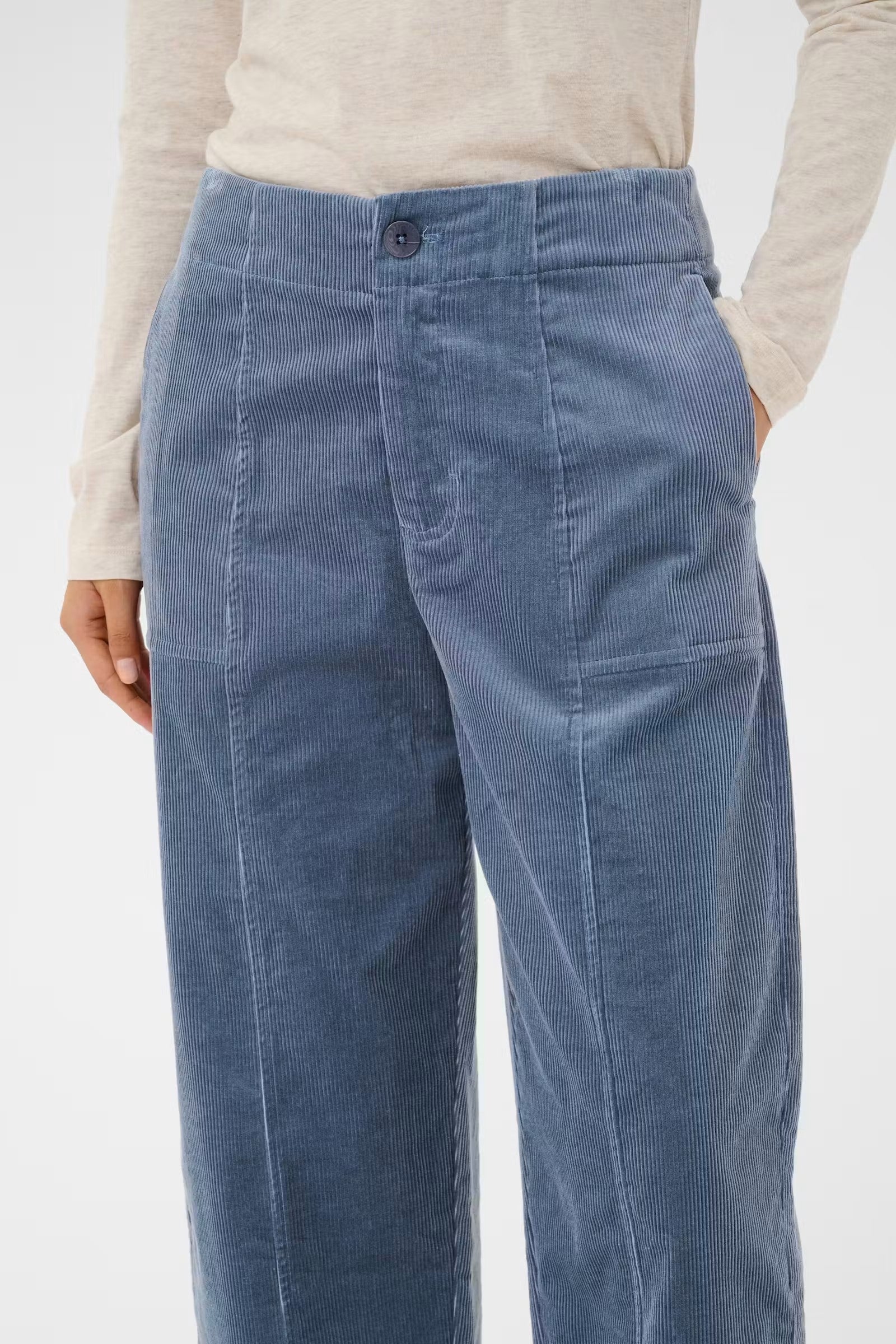 Part Two Netta Corduroy Trousers In Flint Stone 30310895