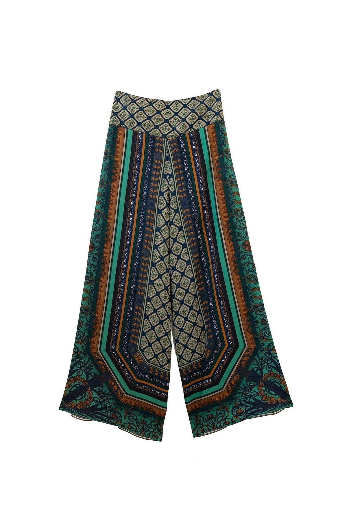One Hundred Stars Amulet Emerald Palazzo Trousers