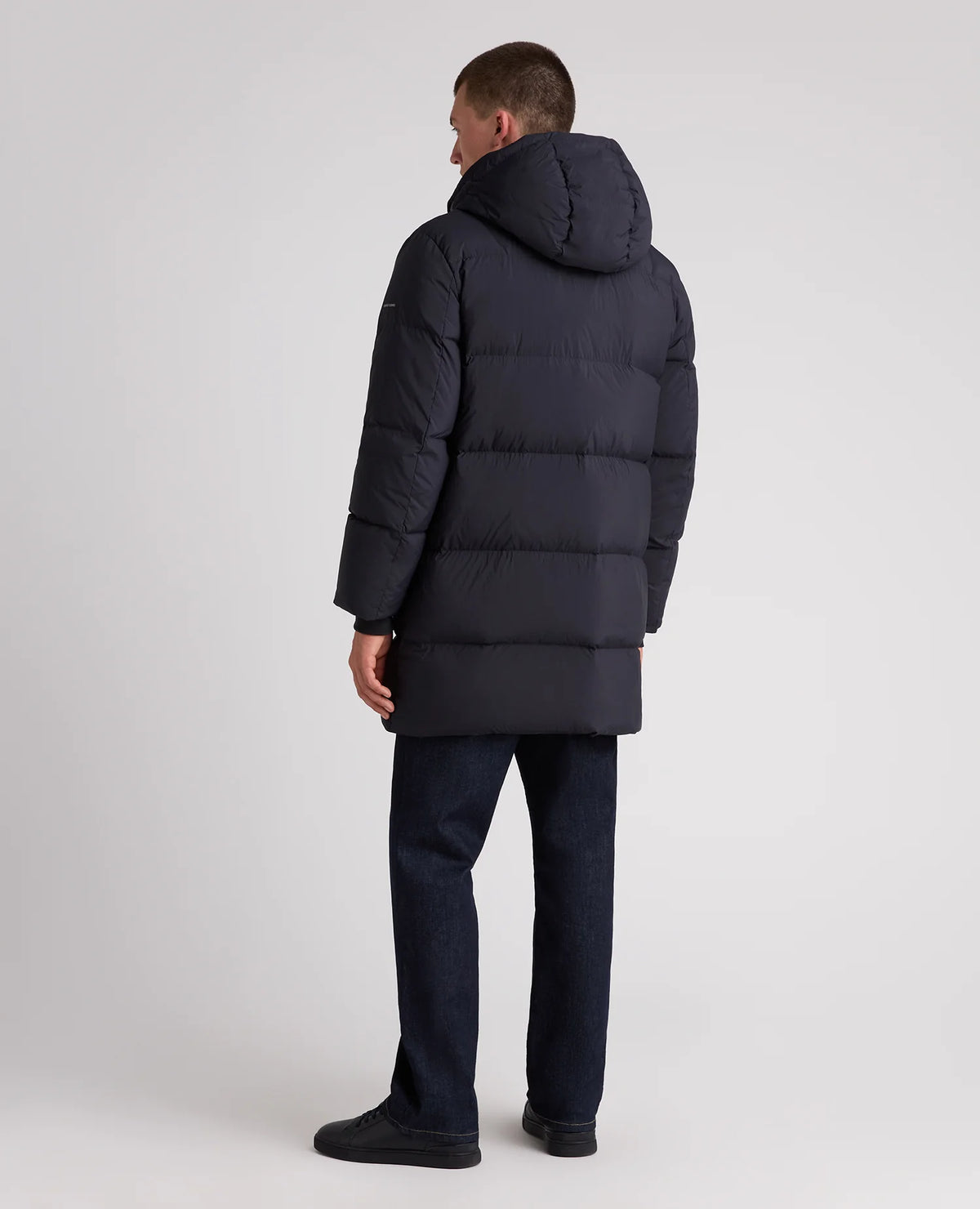 Remus Uomo Navy Tate Quilted Parka Coat with Re:Down in Navy