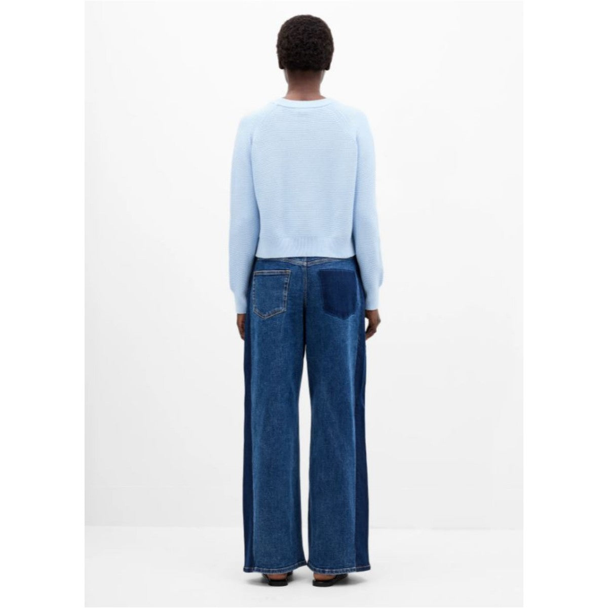 French Connection Lily Mozart Round Neck Jumper In Arctic Blue