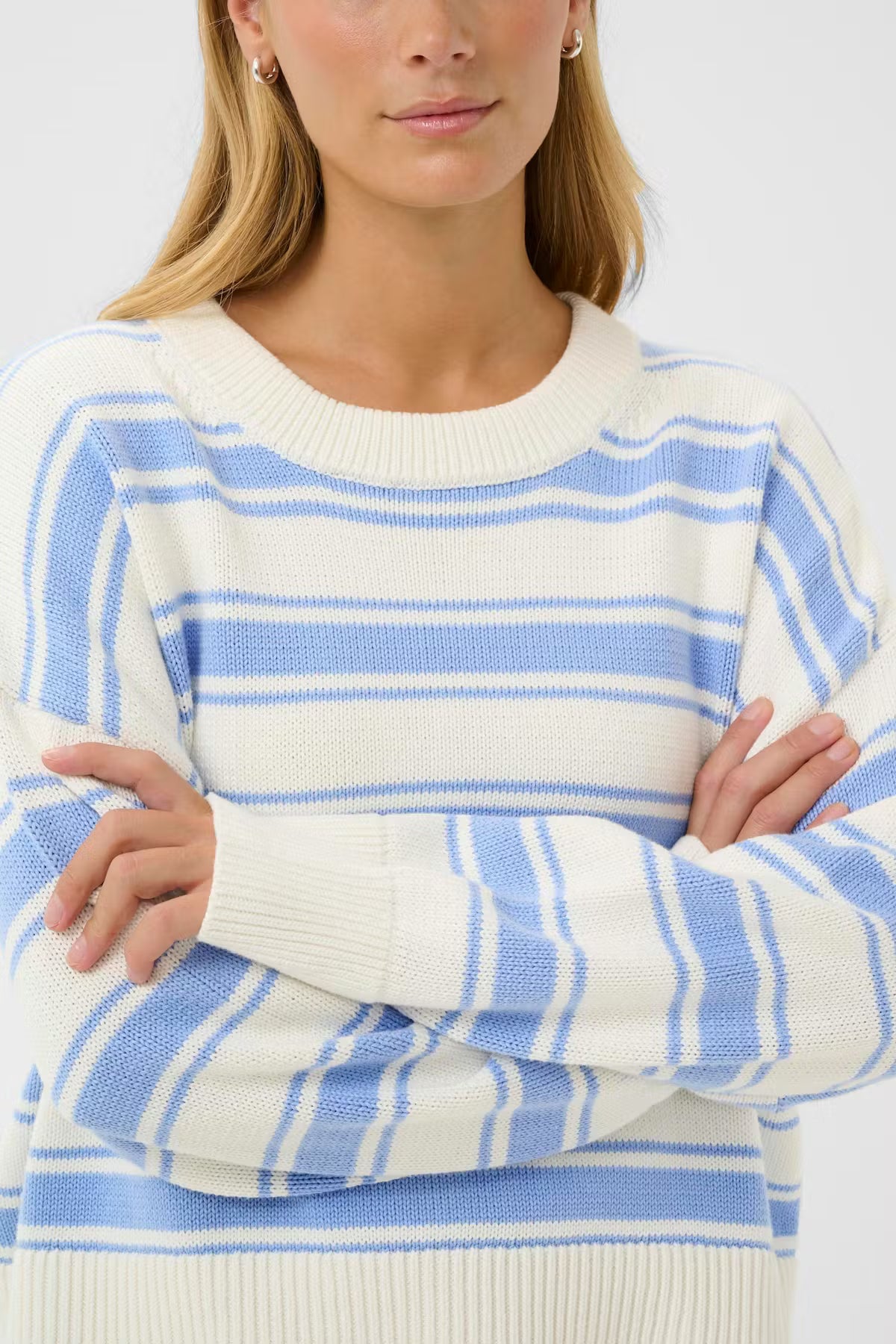 Part Two Serafine Jumper In Hydrangea Trio Stripe