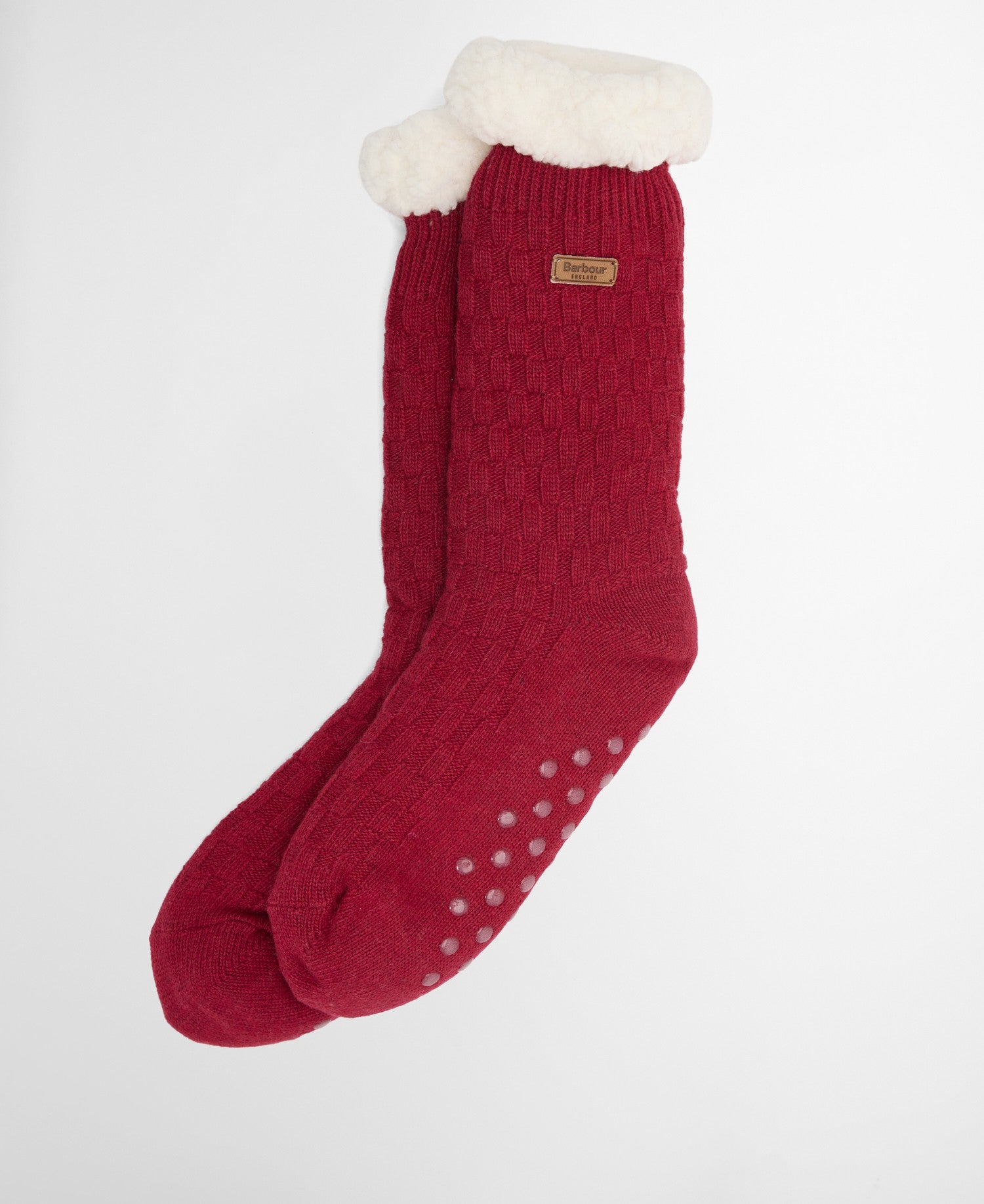 Barbour Cable Knit Lounge Socks In Red LAC0297RE521