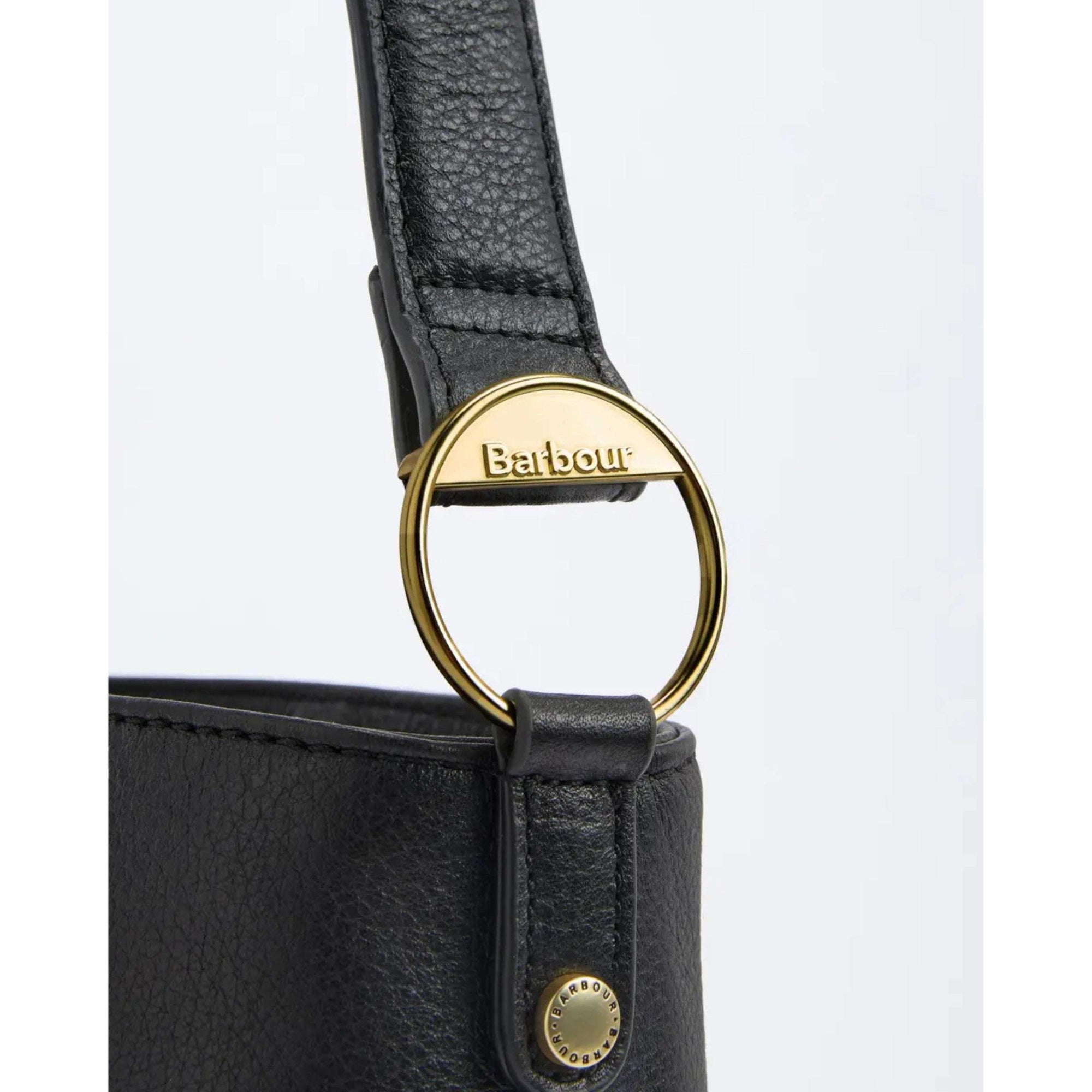 Barbour Cedar Leather Bucket Bag - Black