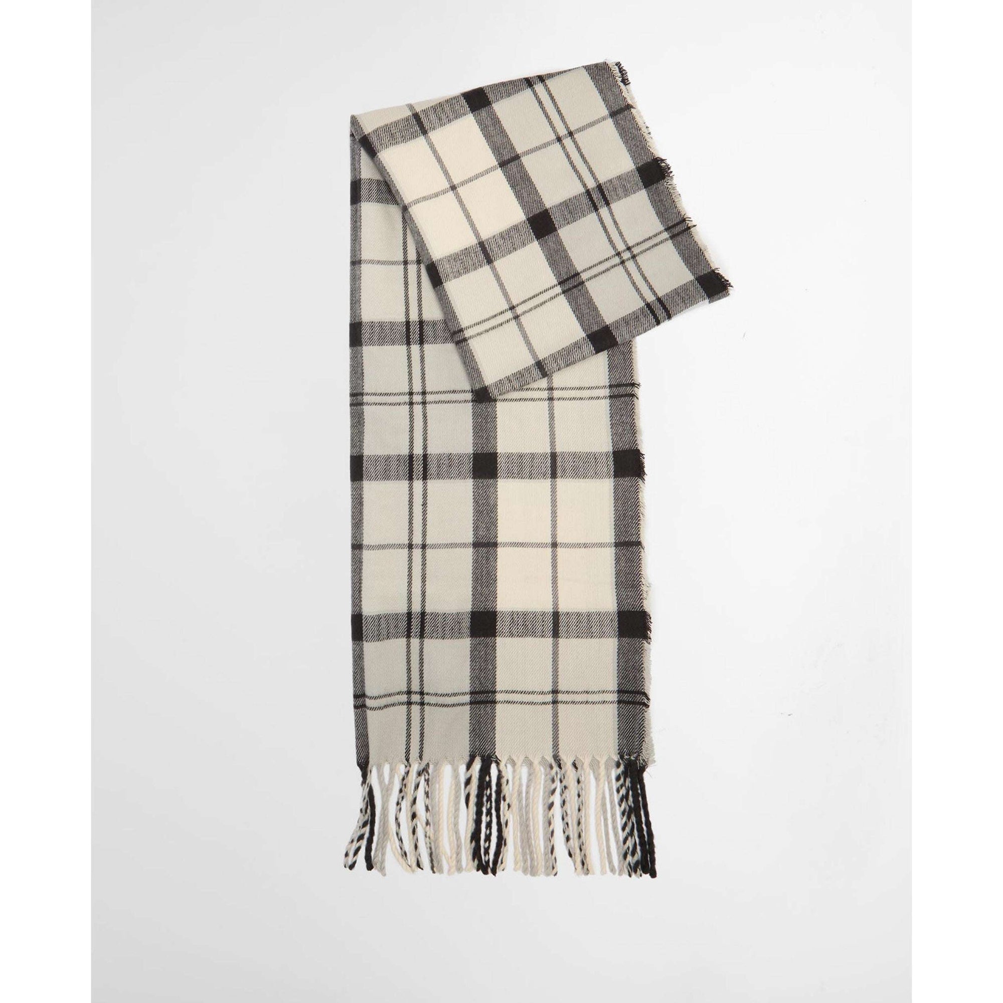 Barbour Dover Beanie &amp; Hailes Scarf Gift Set - Monochrome Tartan