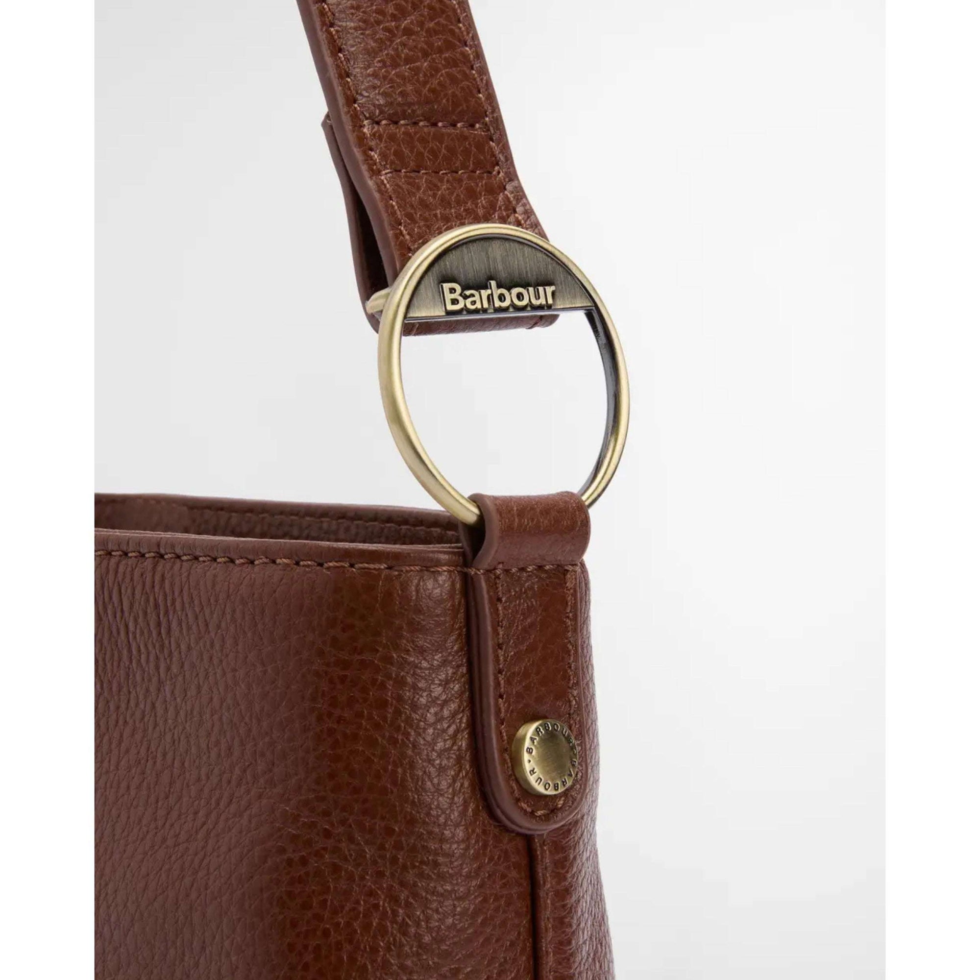 Barbour Cedar Leather Bucket Bag - Brown