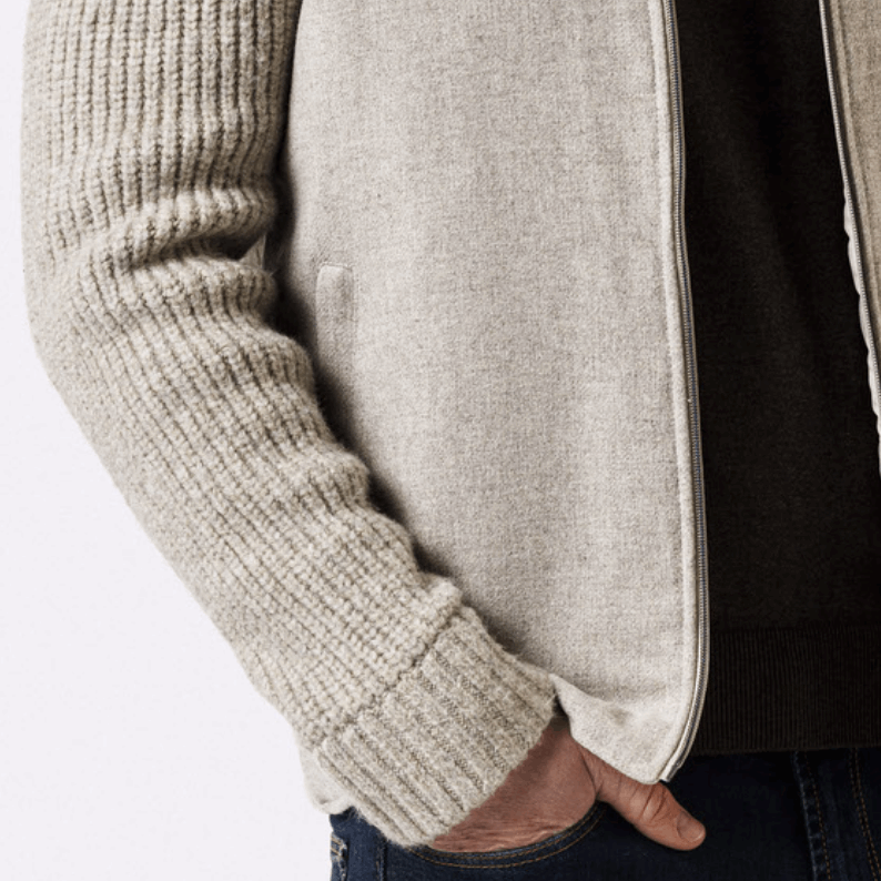 Baileys Zip Front Cardigan 522095 in Beige