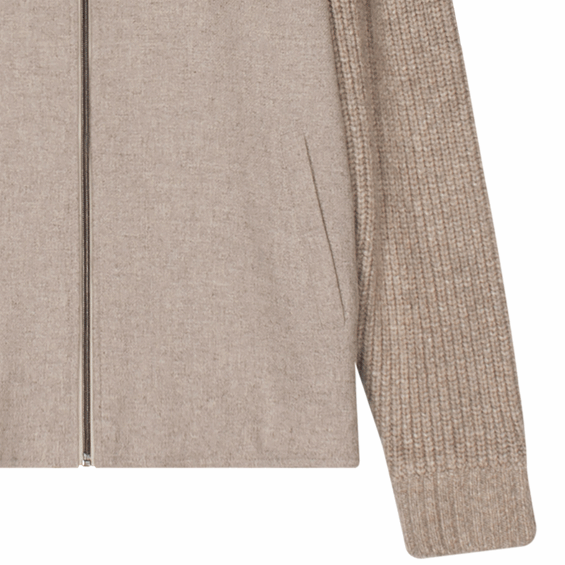 Baileys Zip Front Cardigan 522095 in Beige
