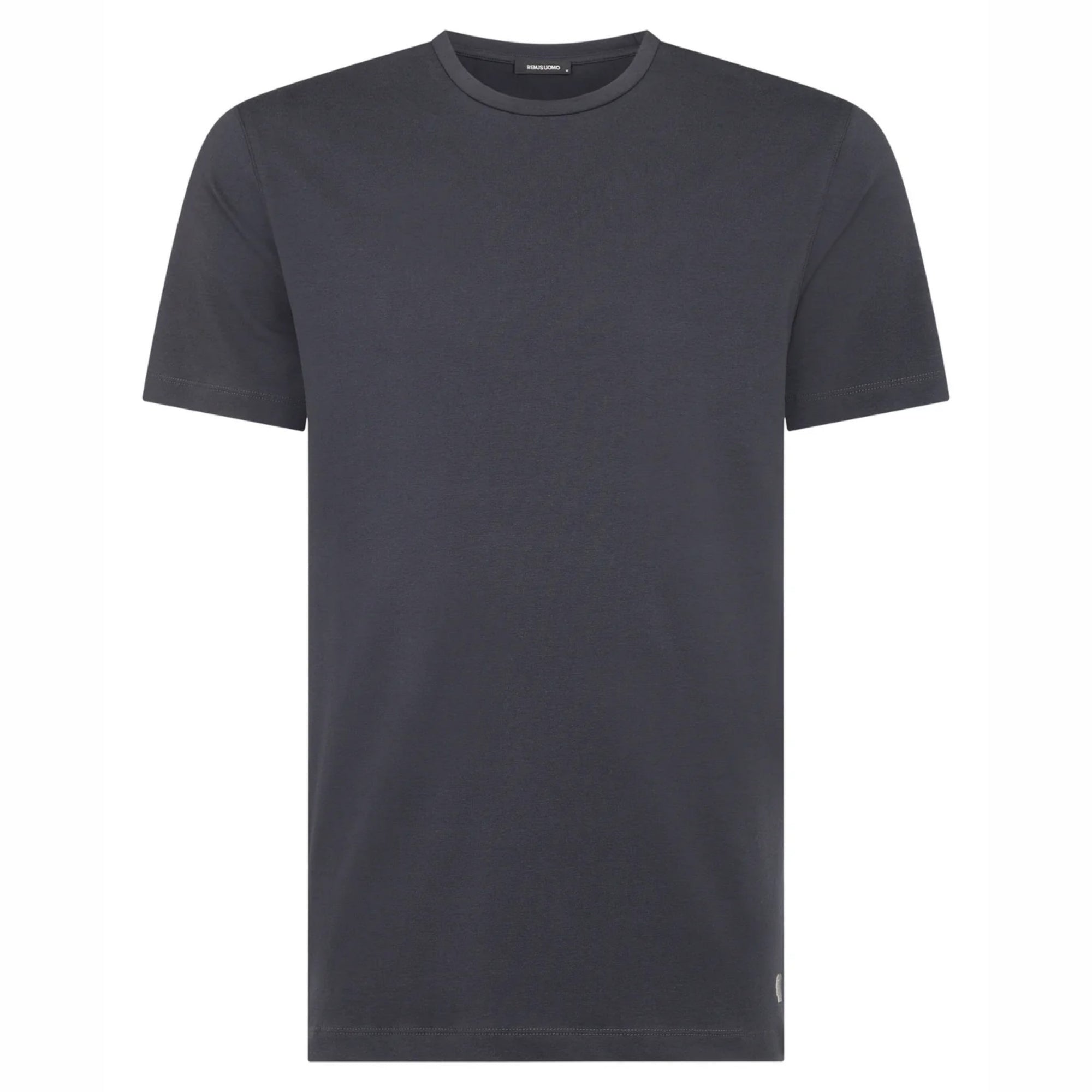 Plain dark gray t-shirt on a white background