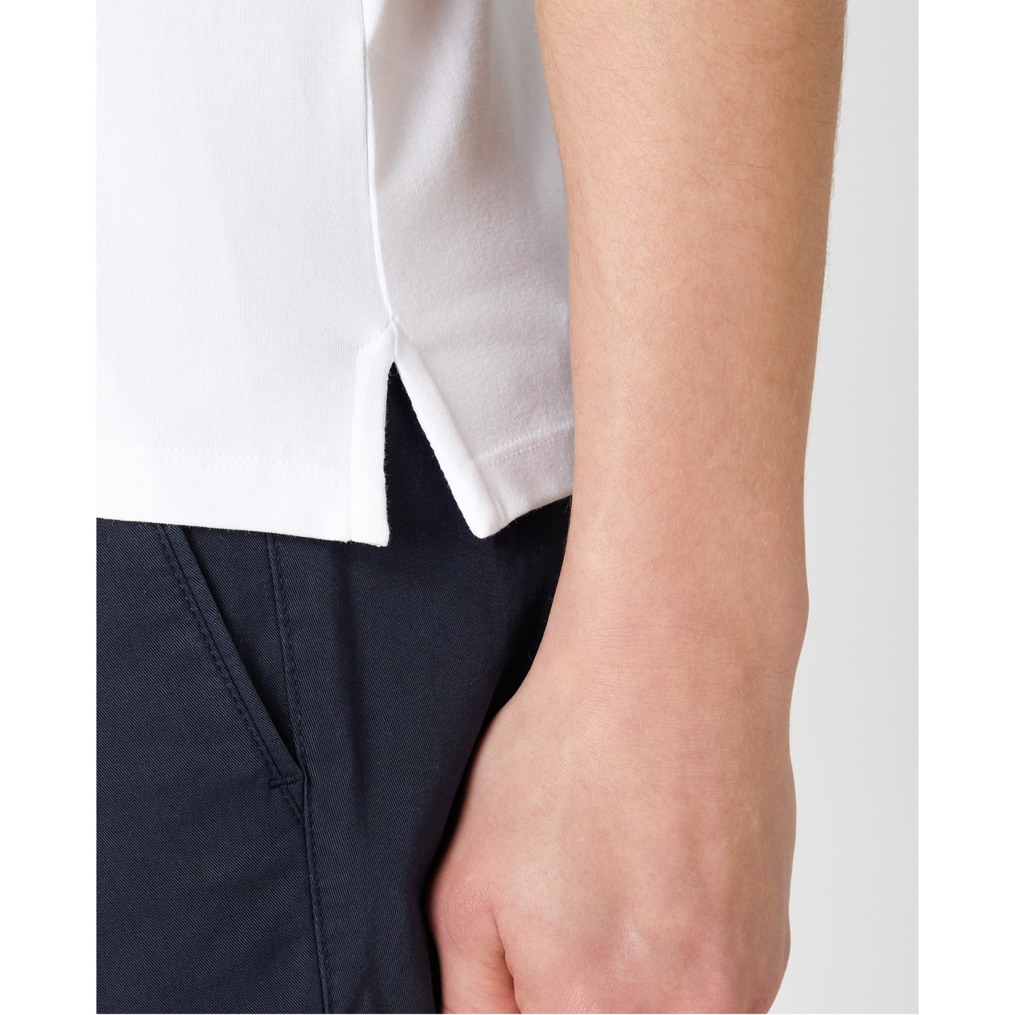 Remus Uomo Tapered Short Sleeve 3 Button Polo Shirt 58724 White