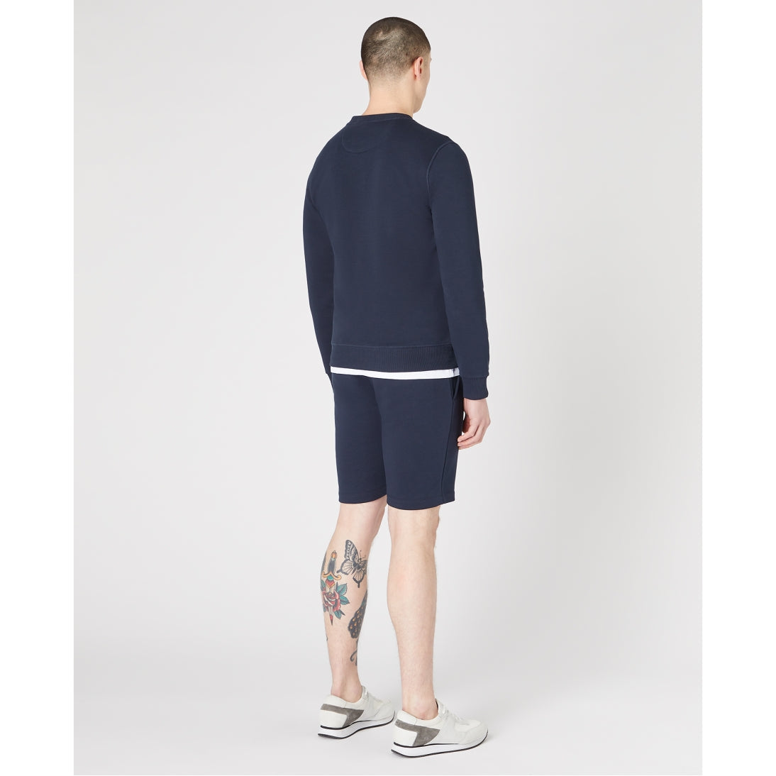 Remus Uomo Tapered Fit Cotton Blend Crew Sweatshirt 58760 - Navy