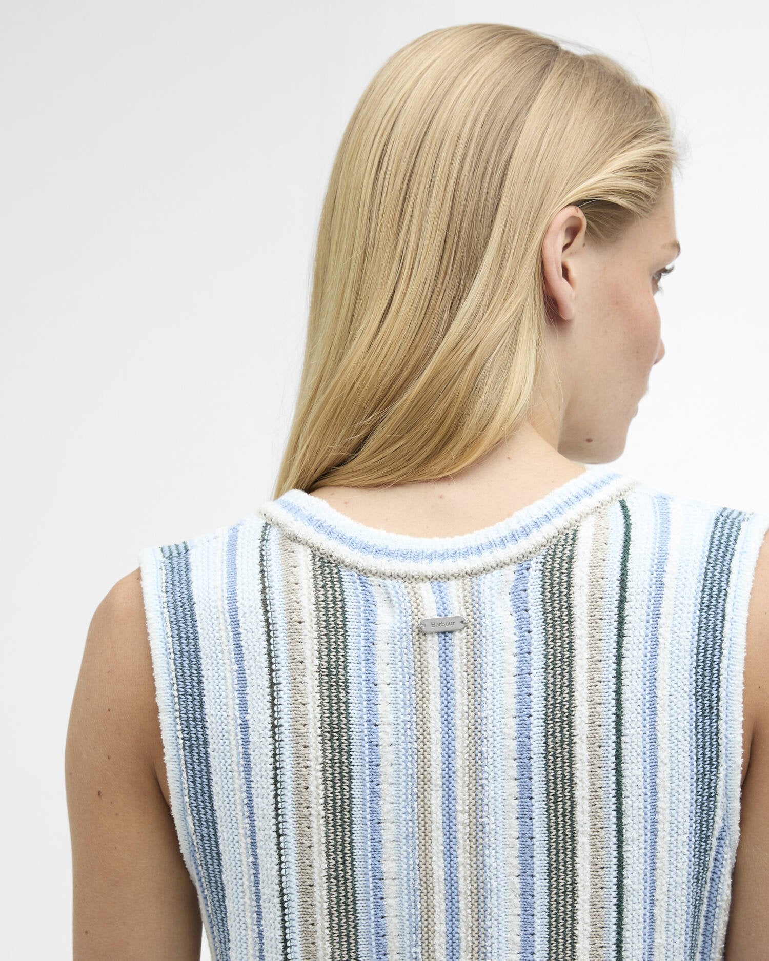 Barbour Josie Knitted Vest In Blue Multi