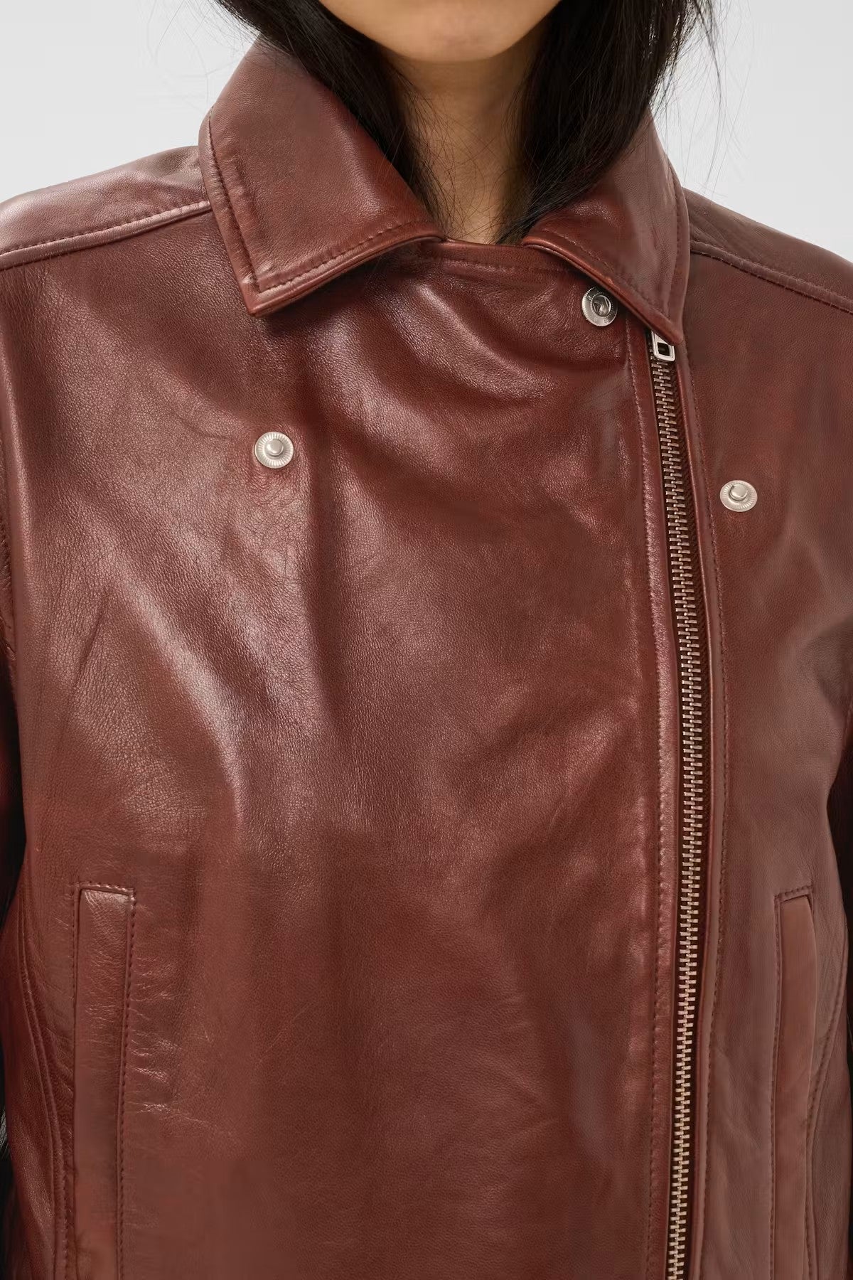 Part Two Cimmie Leather Jacket In Brown Out 30310885