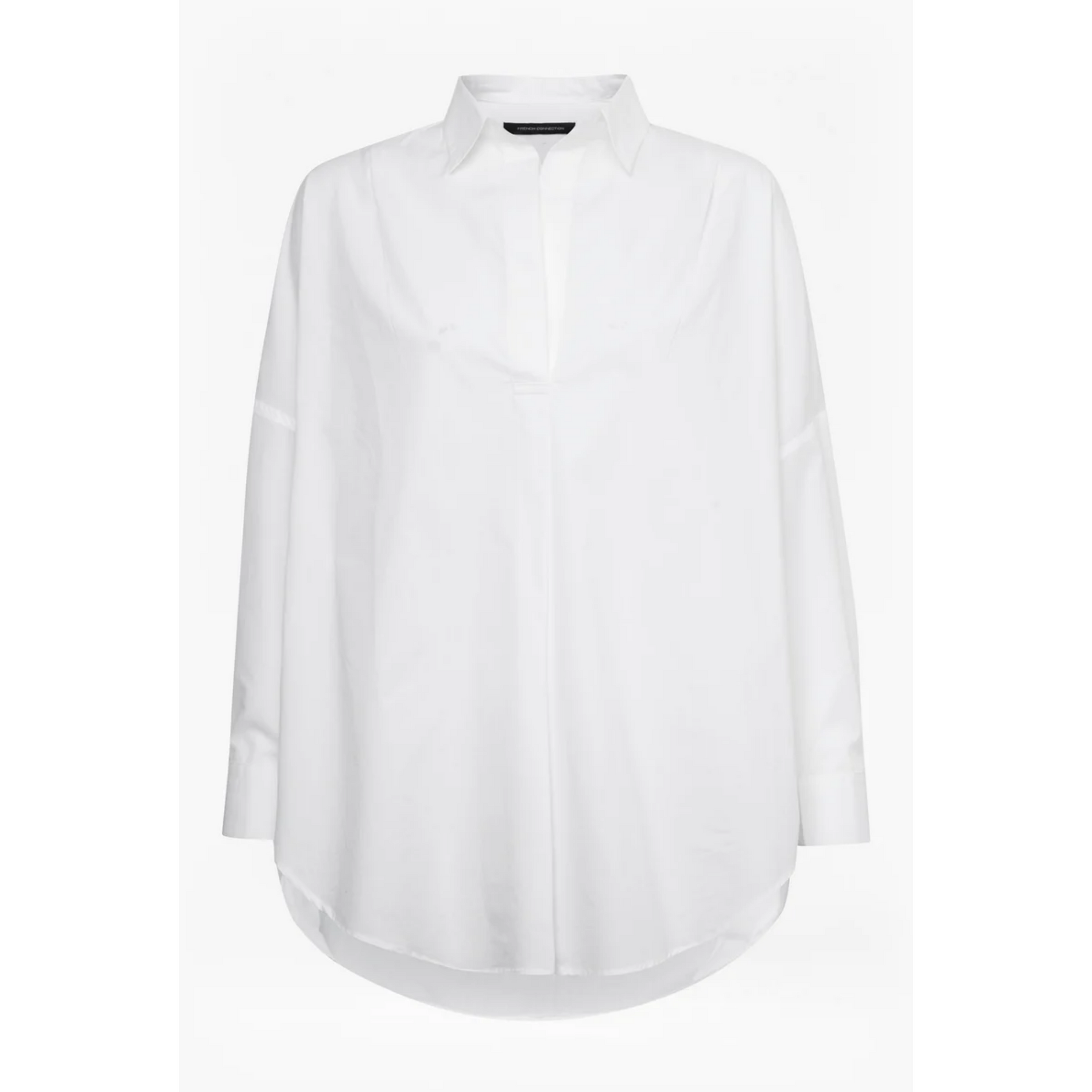 French Connection Rhodes Poplin Popover Shirt 72MZB Linen White