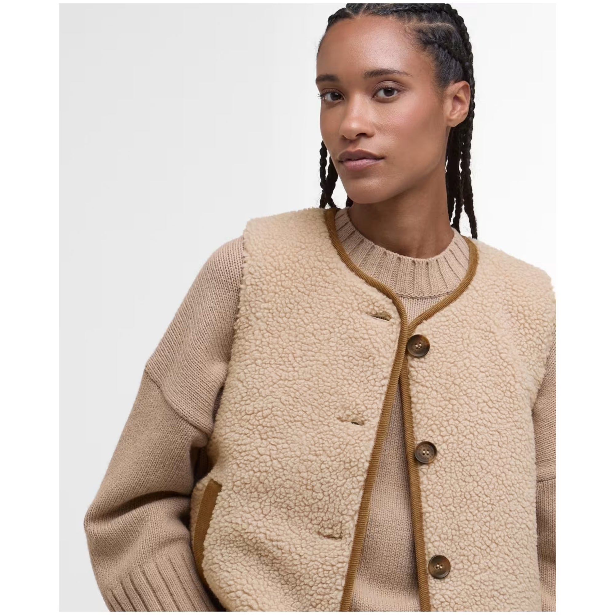 Barbour Luciana Fleece Gilet Natural LFL0079BE11