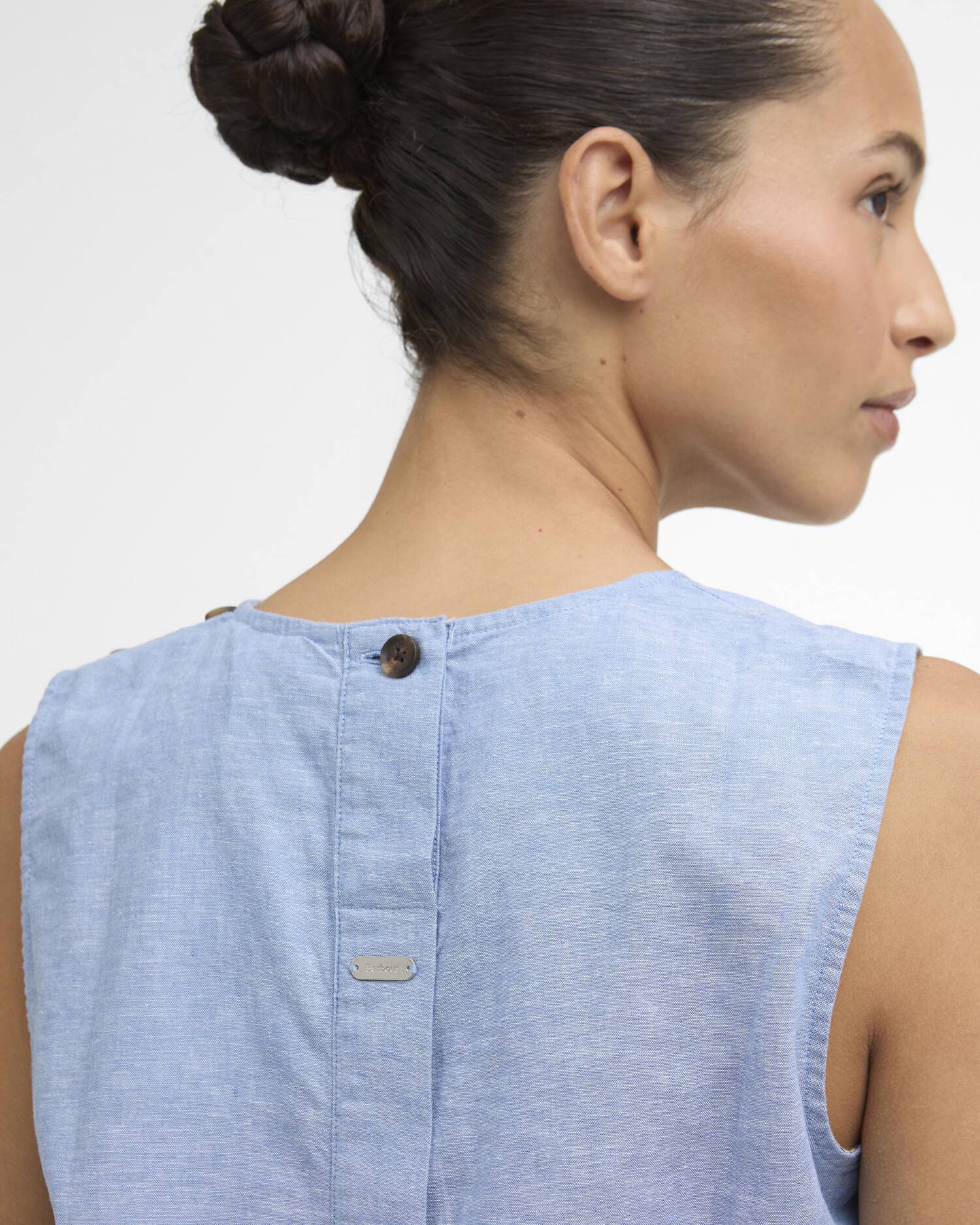 Barbour Josie Sleeveless Blouse In Chambray