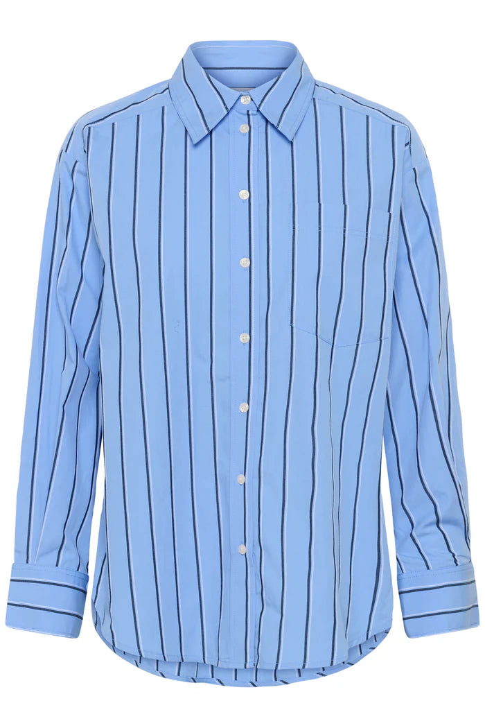 Part Two Anabella Cotton Shirt In Blue Stripe