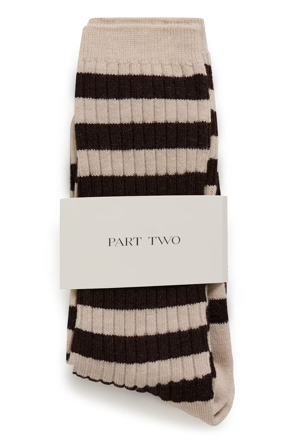 Part Two Dorin Socks In  Cream/Mole Stripe 30311025