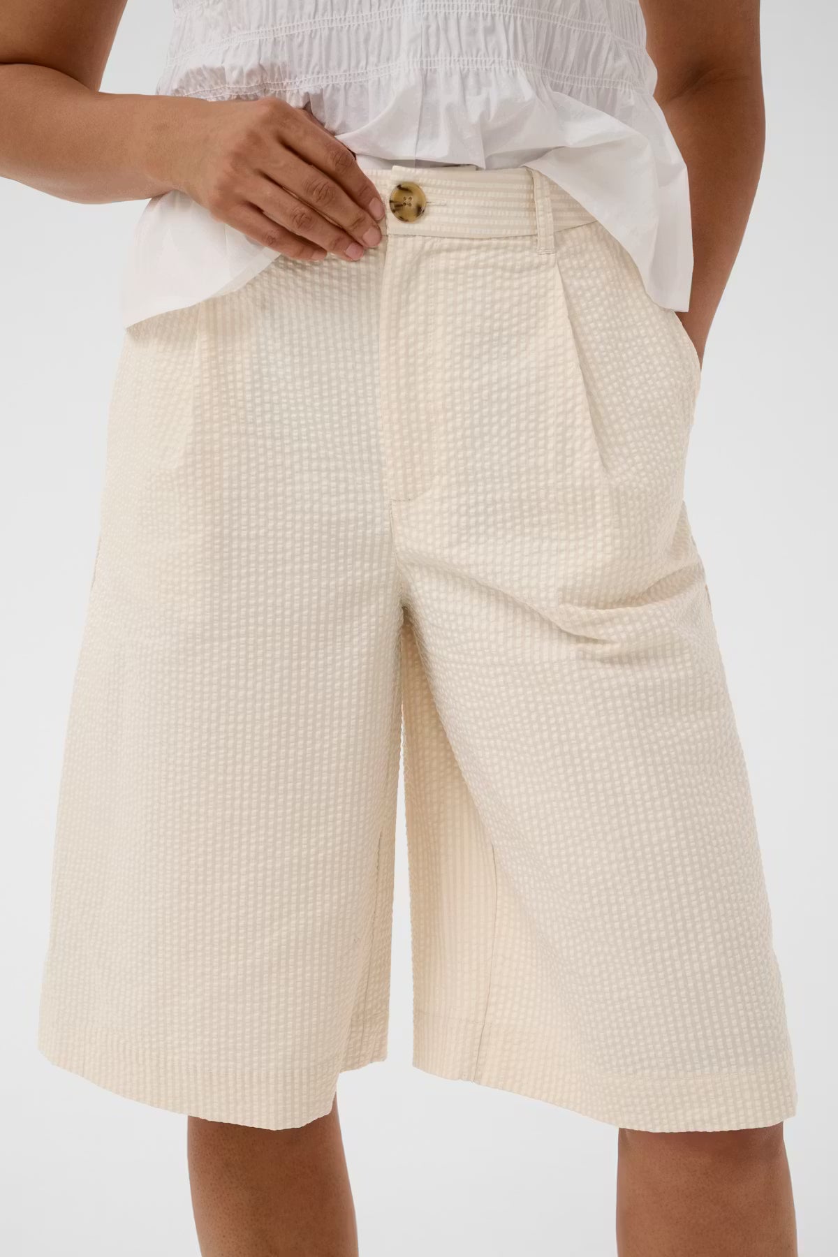 Part Two Brigitt Bermuda Shorts In Whisper White Stripe