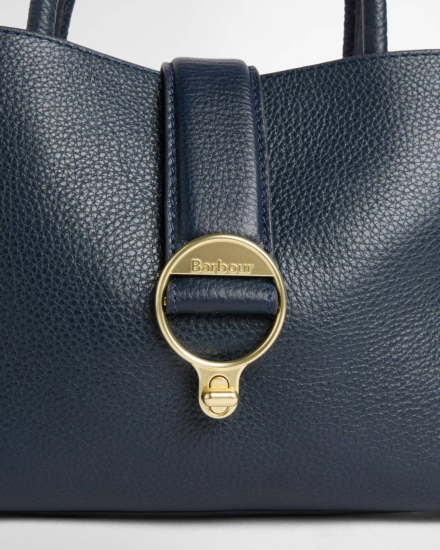 Barbour Alder Mini Leather Tote Bag In Navy LBA0547NY711