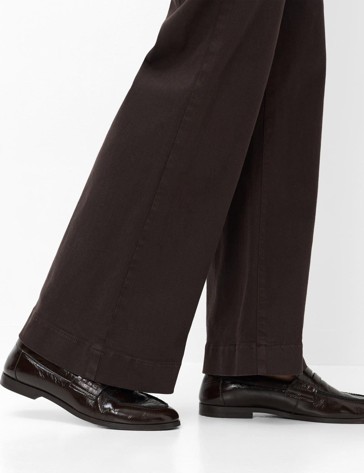 Brax Maine Wide-Leg Jeans in Dark Brown Denim 09-7173
