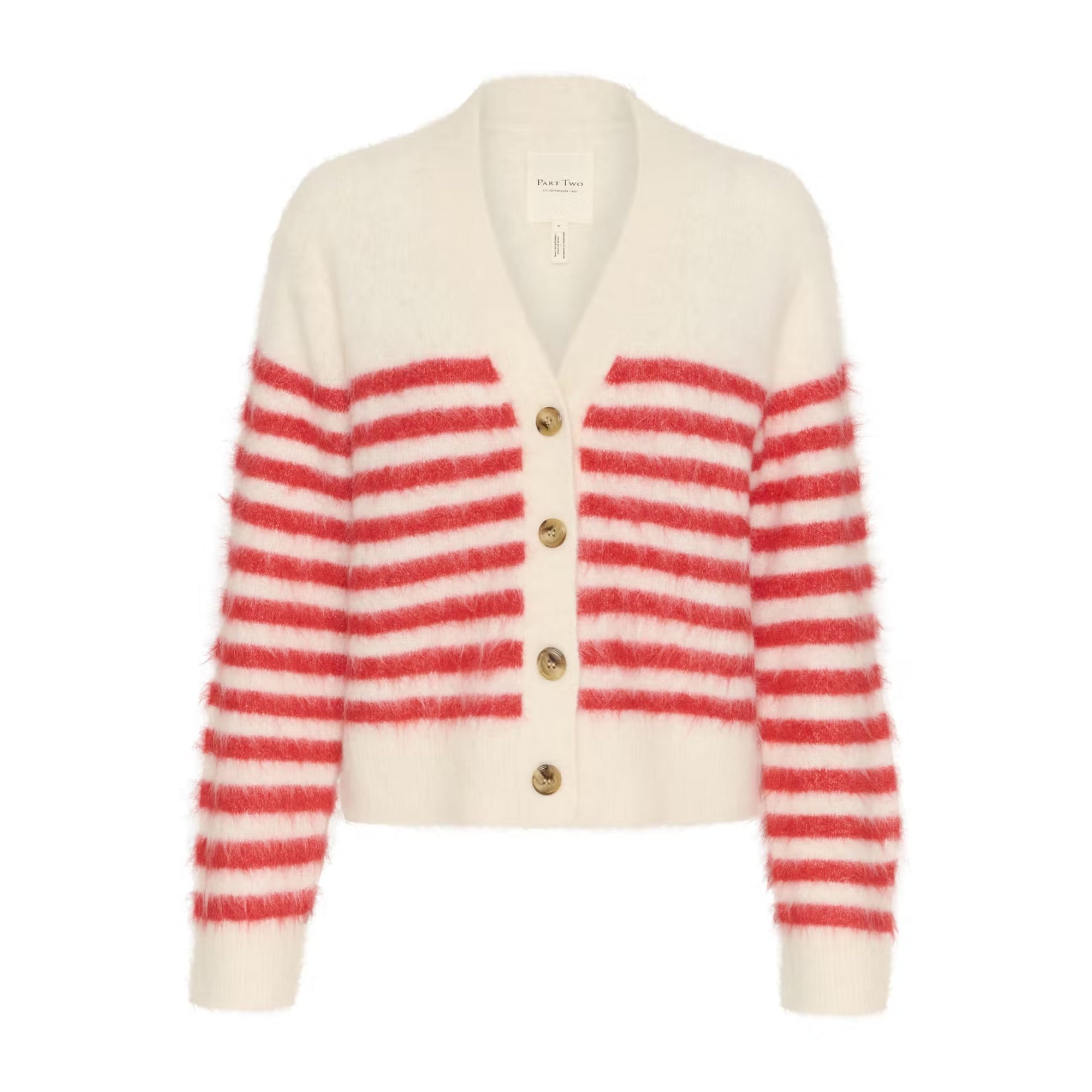 Part Two Pakize Cardigan in Mard Red Stripe 30309272