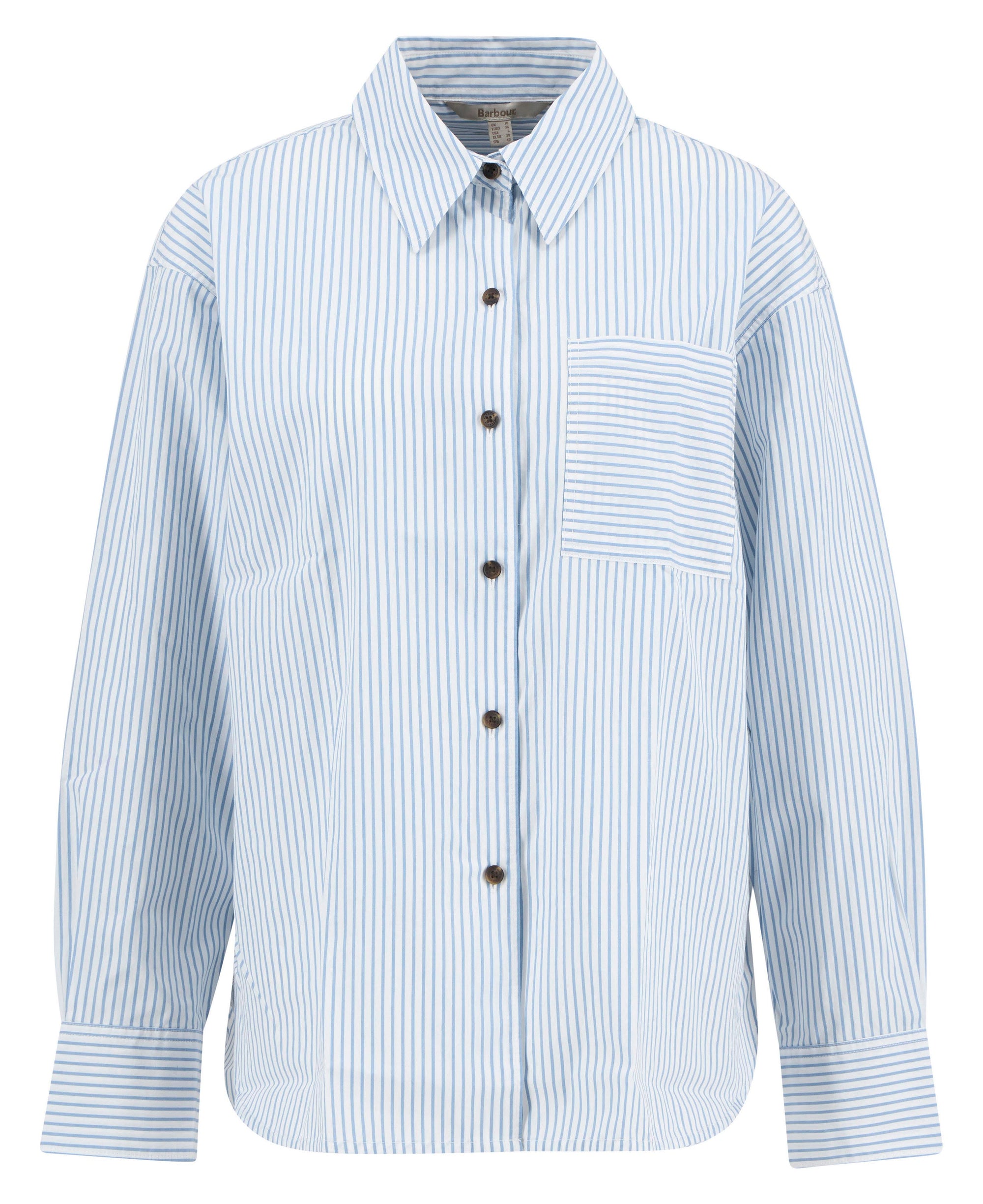 Barbour Polly Striped Relaxed Shirt In Chambray Stripe