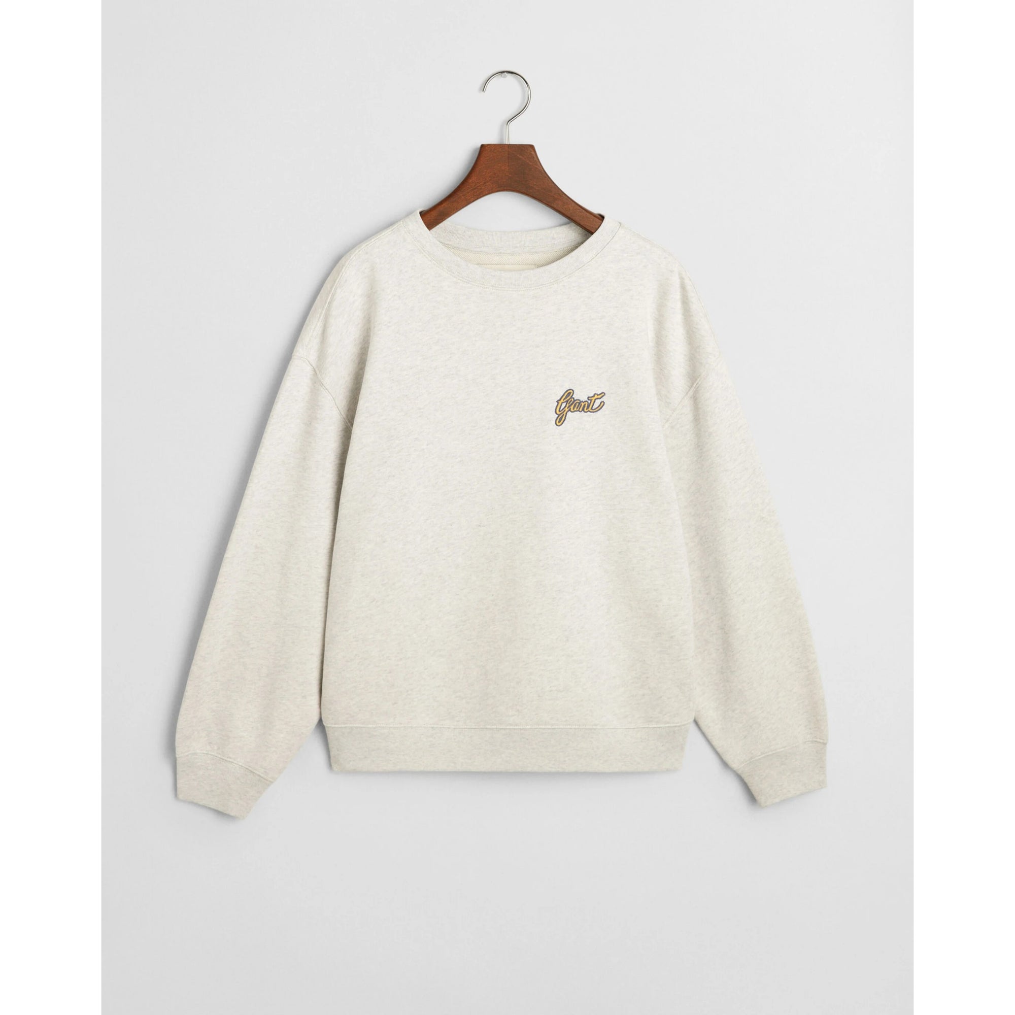 GANT Script Graphic Crew Neck Sweatshirt Grey Melange 4201239