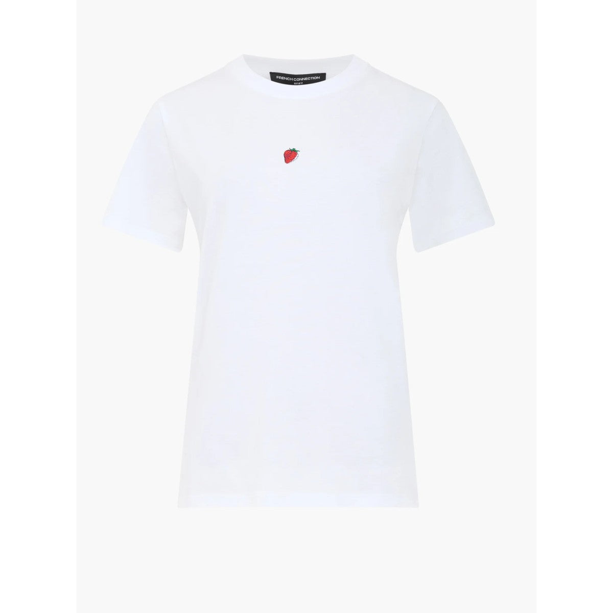 French Connection Strawberry Cocktail Graphic T-Shirt In Linen White