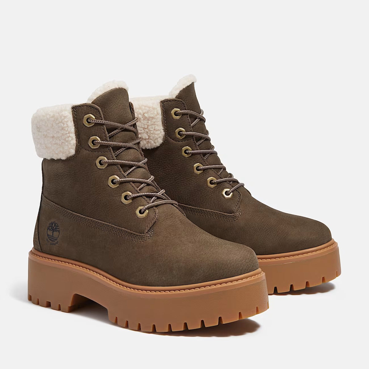 Timberland Stone Street Platform Warm-Lined Waterproof Boot for Women in Dark Brown