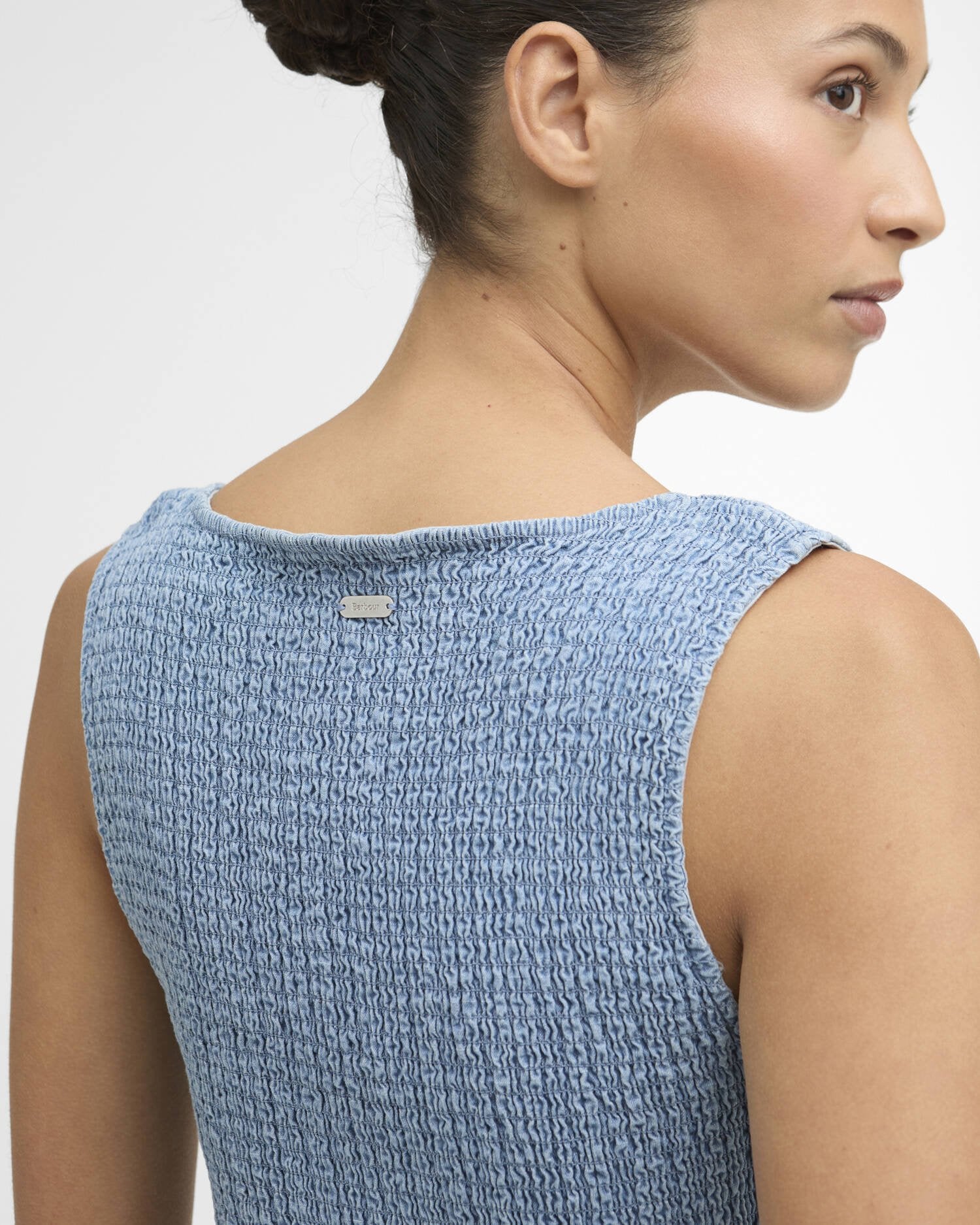 Barbour Josie Cotton Midi Dress In Chambray