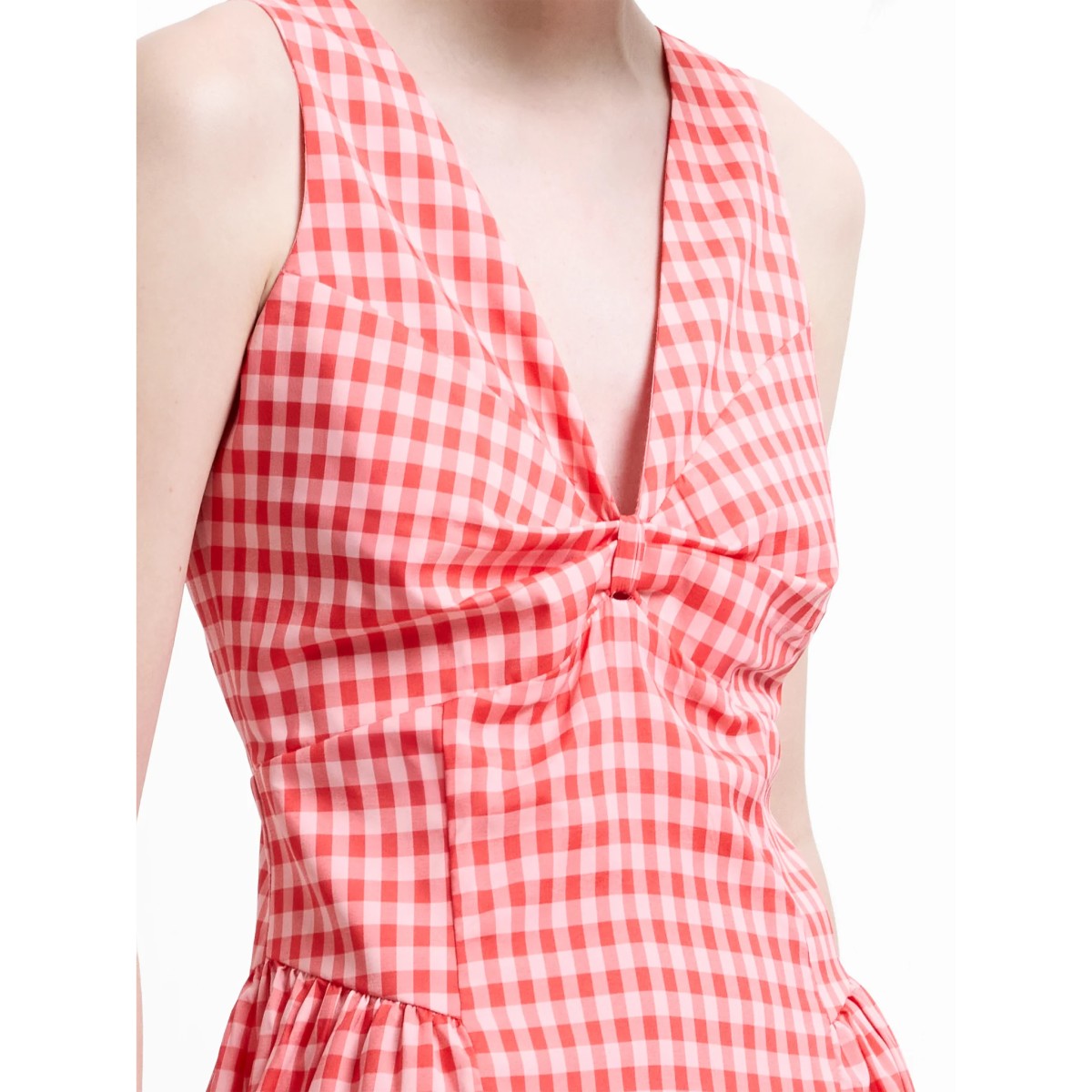 French Connection Sheila Voluminous Midi Dress In Watermelon Red