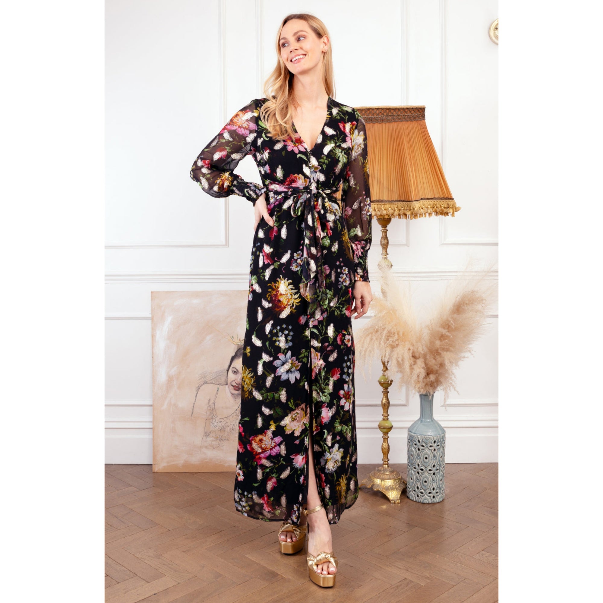 Hope &amp; Ivy The Dara Dress in Black 7318