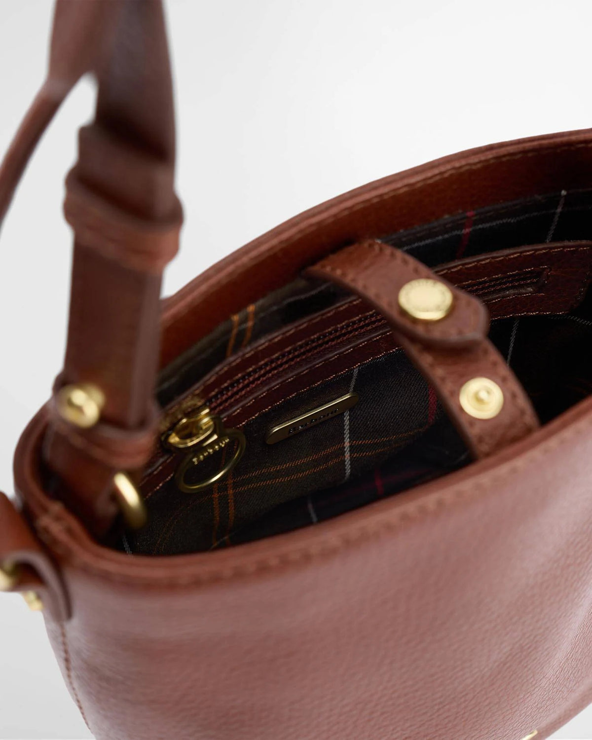 Barbour Cedar Mini Leather Bucket Bag In Brown LBA0549BR111