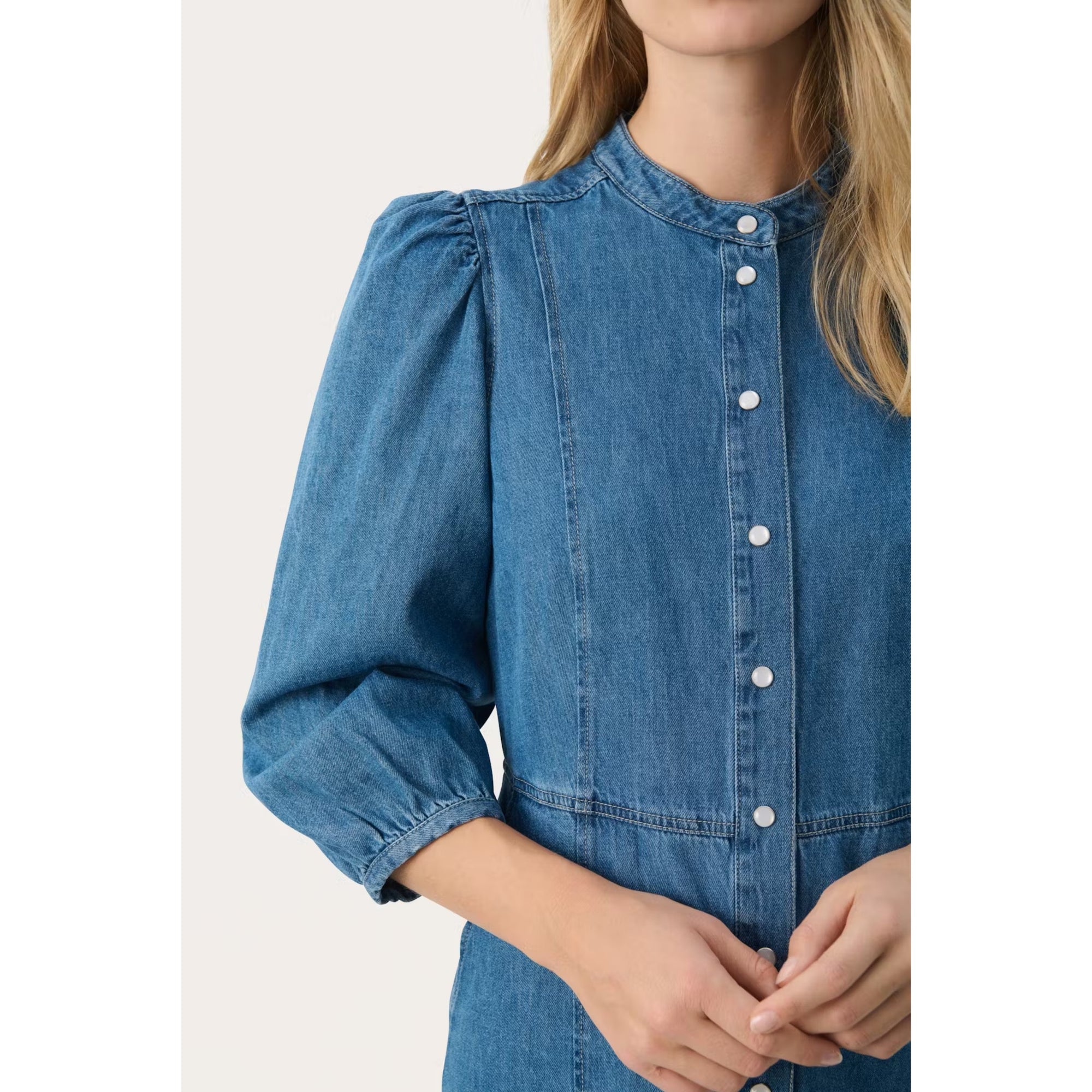 Part Two Polla Dress in Medium Blue Denim 30309254