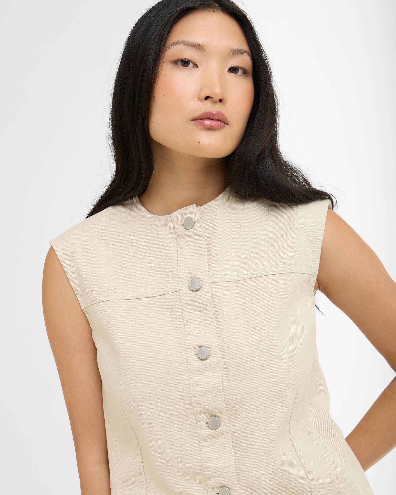 Barbour Daya Denim Waistcoat In Jasmine