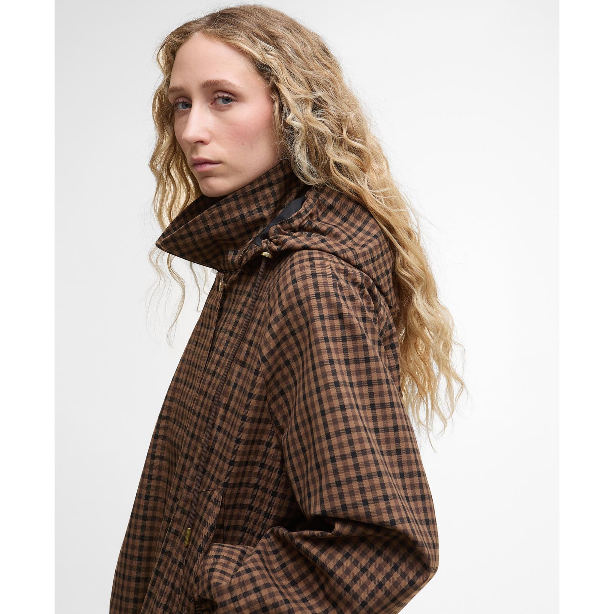 Barbour Audrey Showerproof Vicuna Gingham Check LSP0256