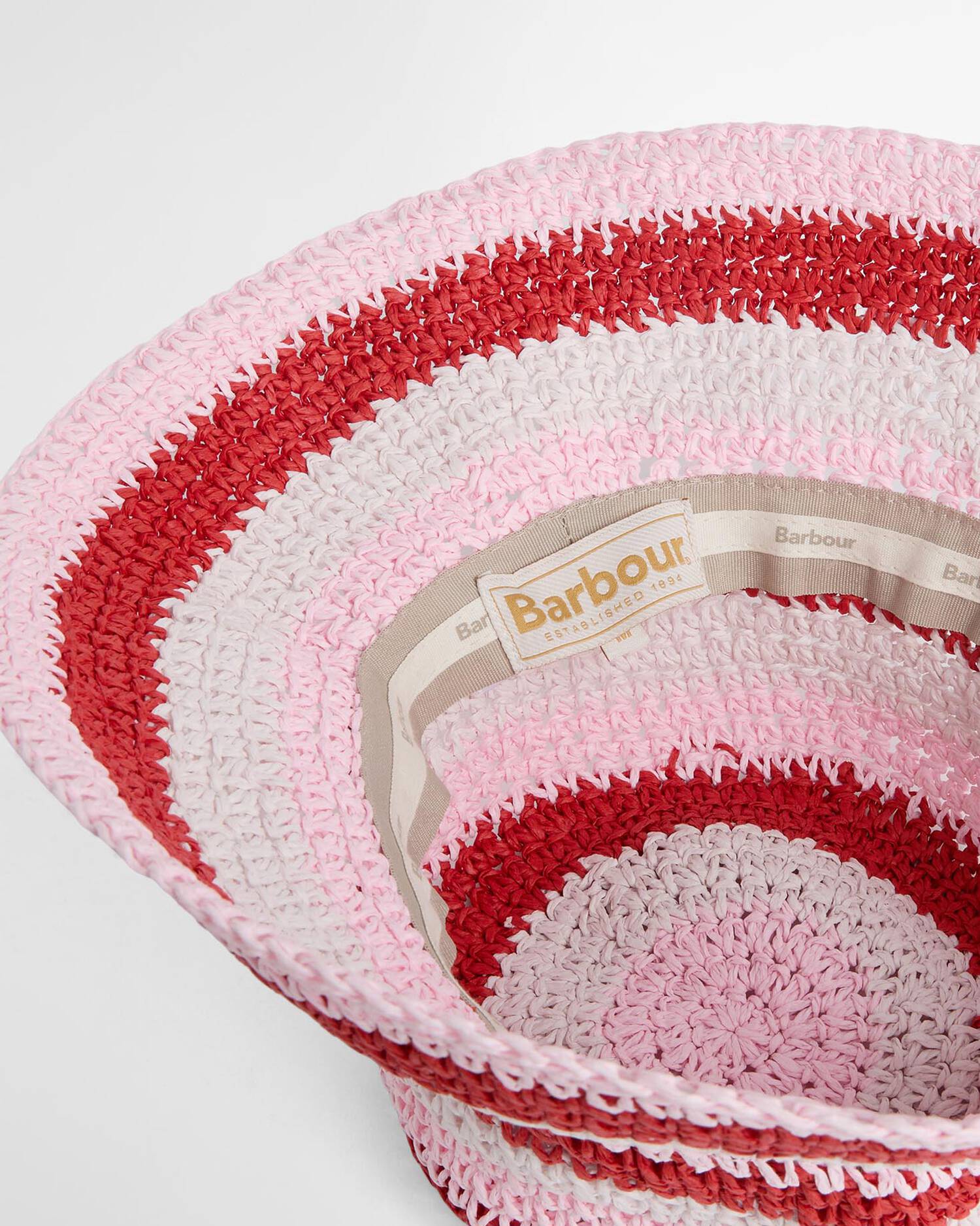 Barbour Esther Crochet Hat In Poppy Red Mix