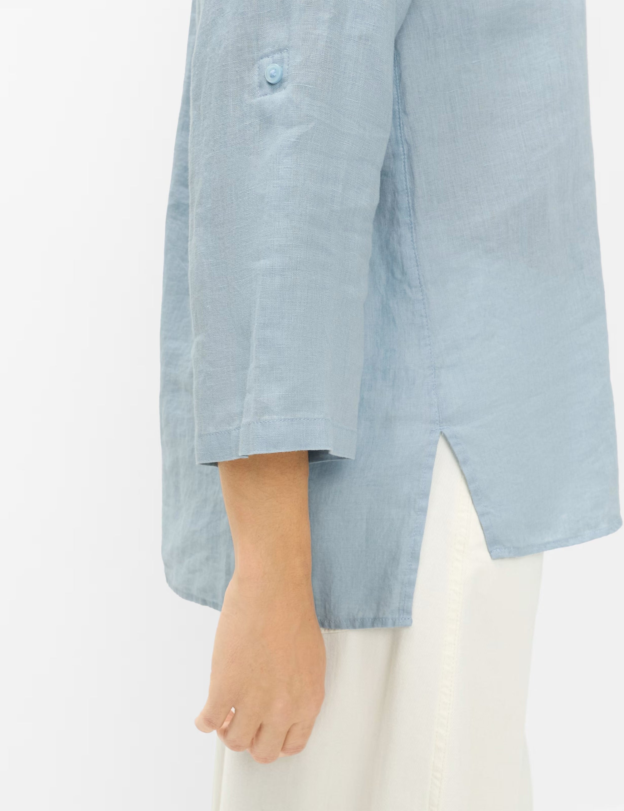 Brax Vicki Linen Blouse In Light Blue 94-0008