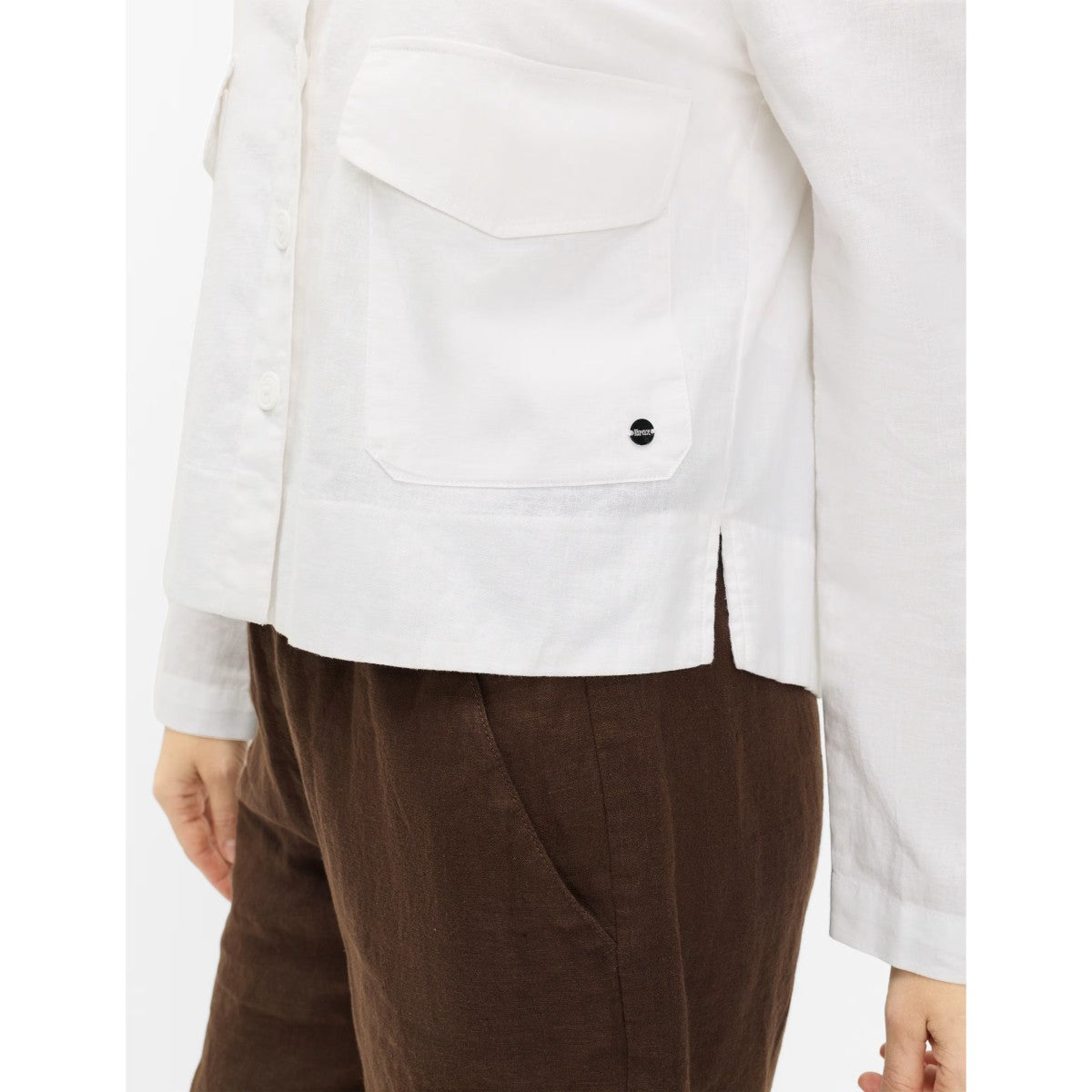 Brax Vega Linen Blend Blouse In White