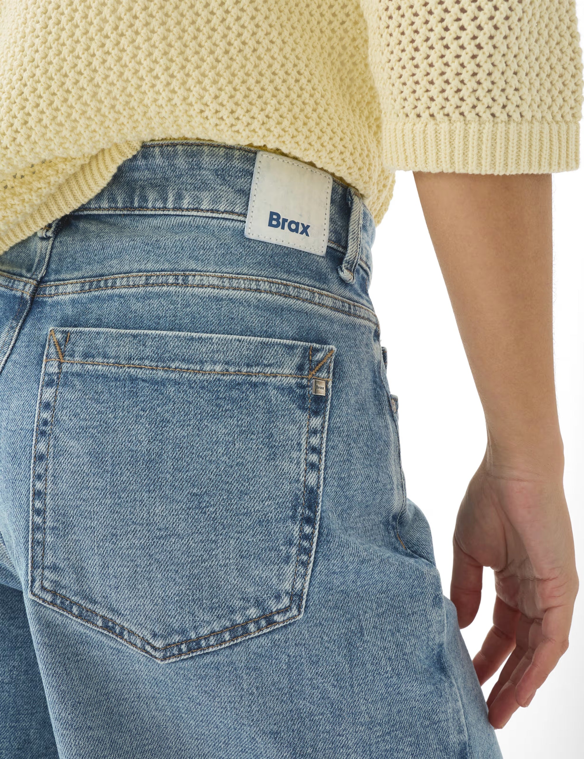 Brax March Wide Leg Five Pocket Jean In Light Blue Denim 09-6402