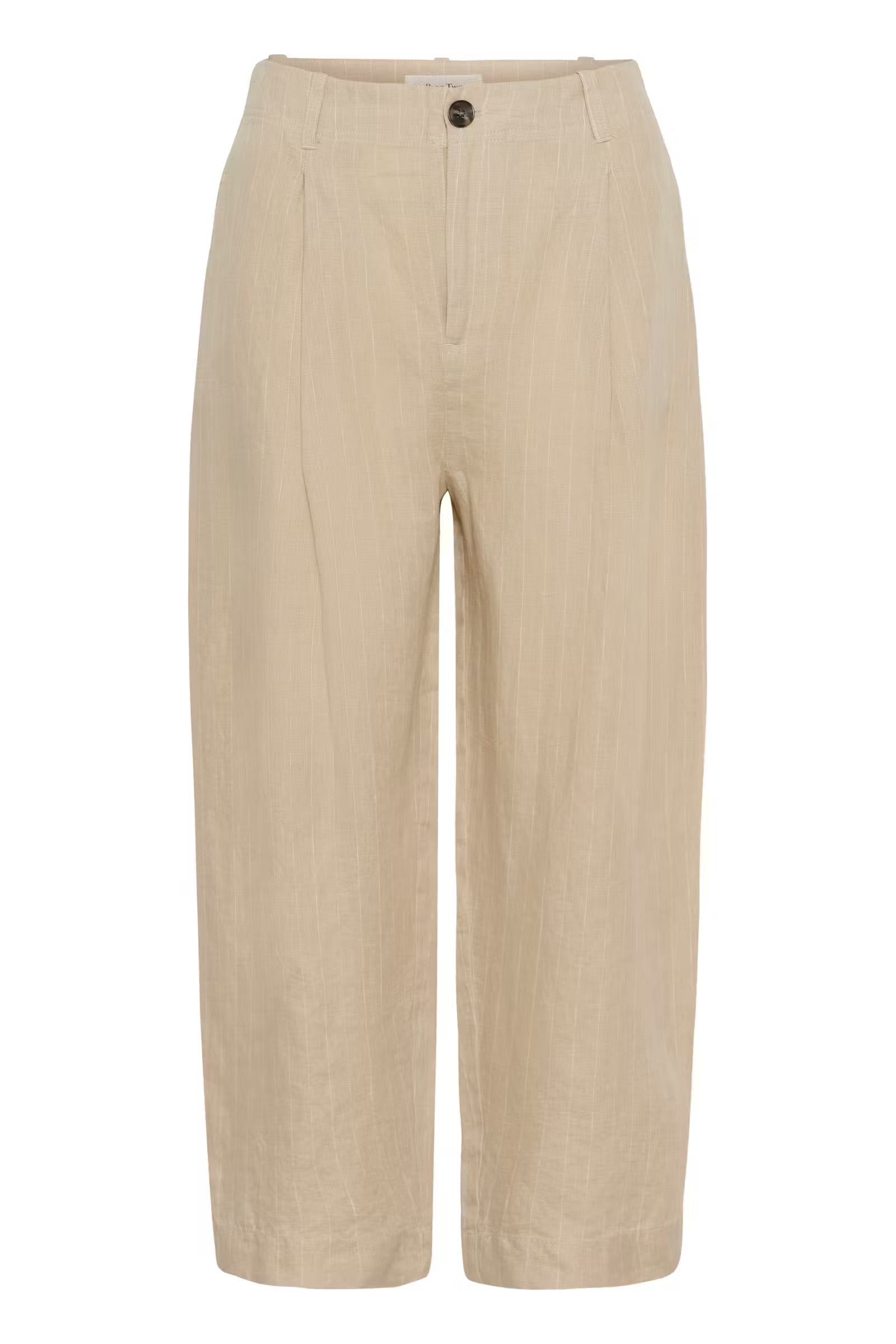 Part Two Nettas Linen Trouser In Neutral Pinstripe