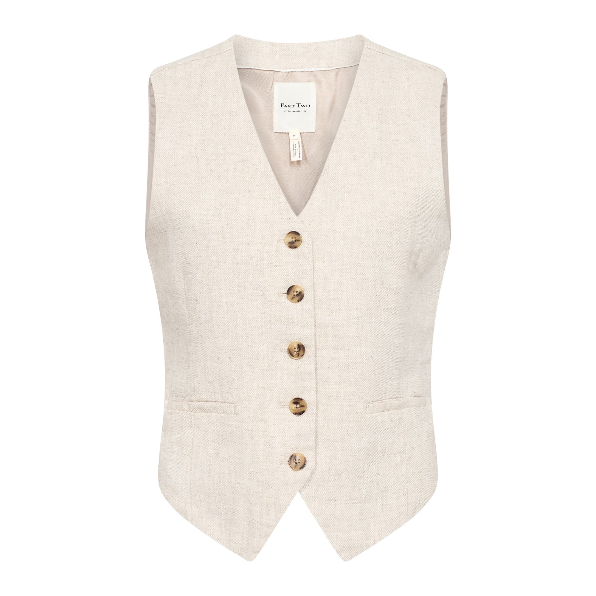 Part Two NadhiaPW Waistcoat in French Oak Melange 30309387