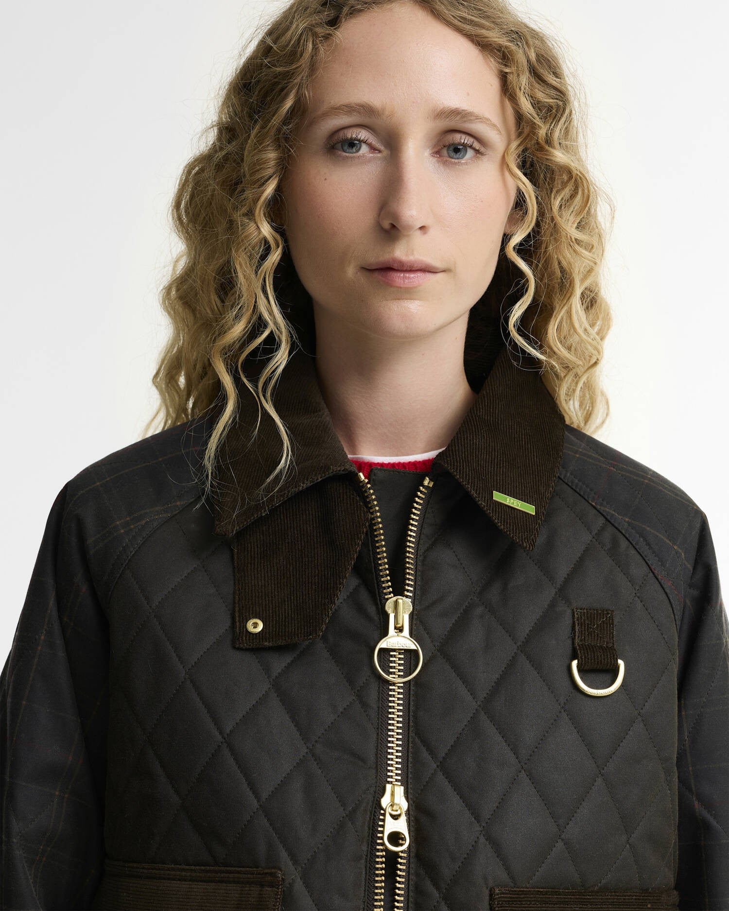 Barbour Tartan Reimagined Icons Tartan Quilted Spey Waxed Jacket In Olive/Clssic LWX1597Ol71