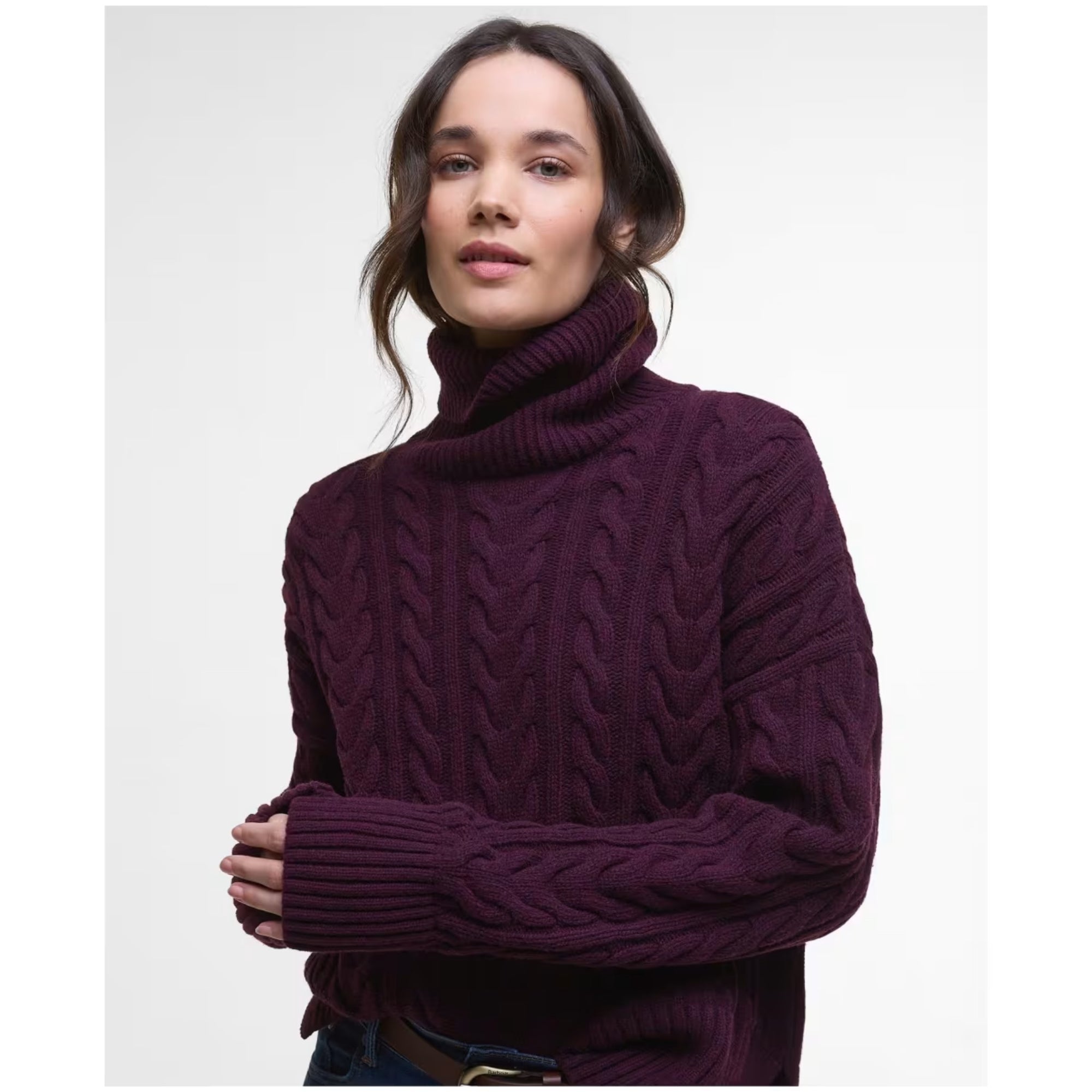 Barbour Embleton Knitted Jumper Black Cherry LKN1692RE88