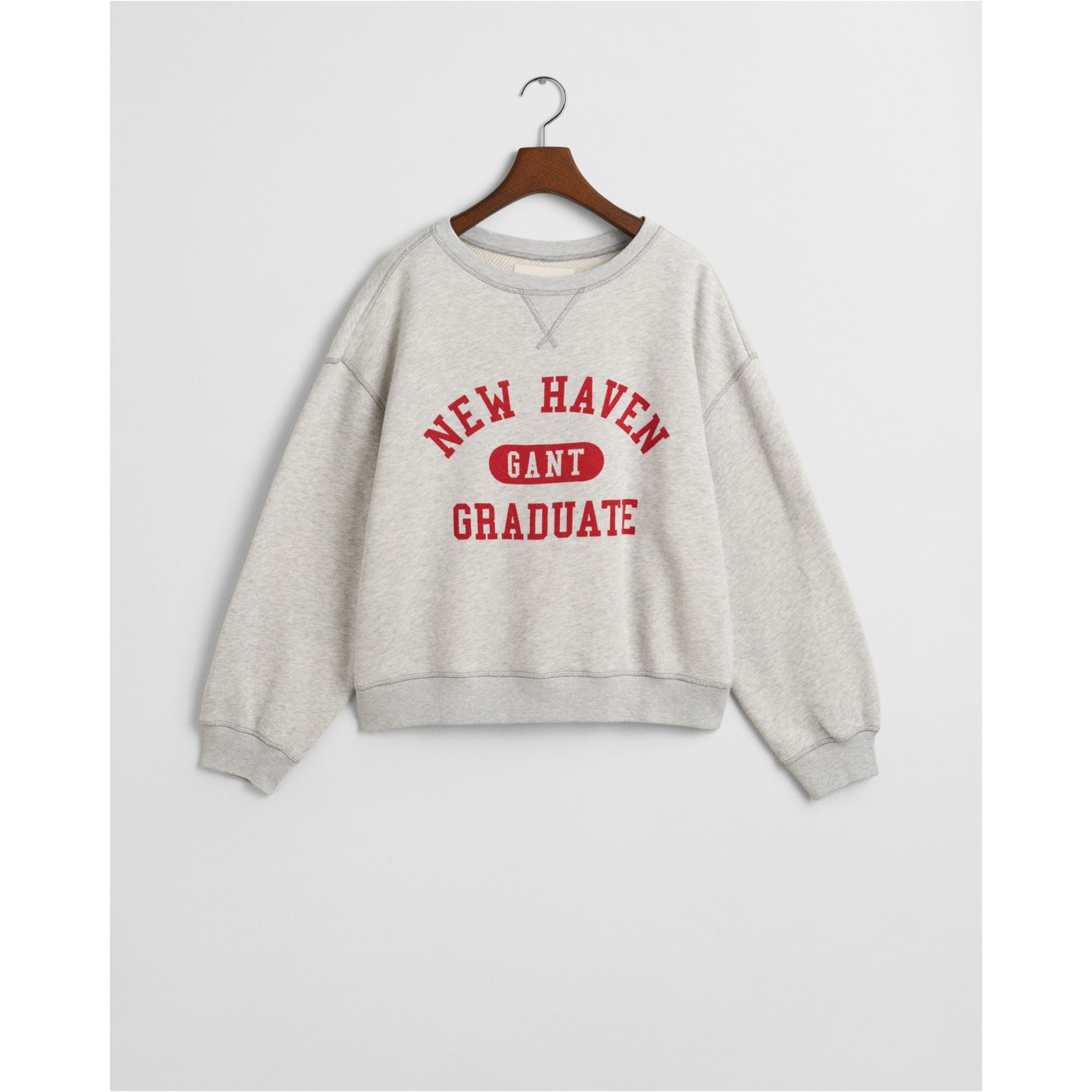 GANT Graphic Crew Neck Sweatshirt Grey Melange 4201234