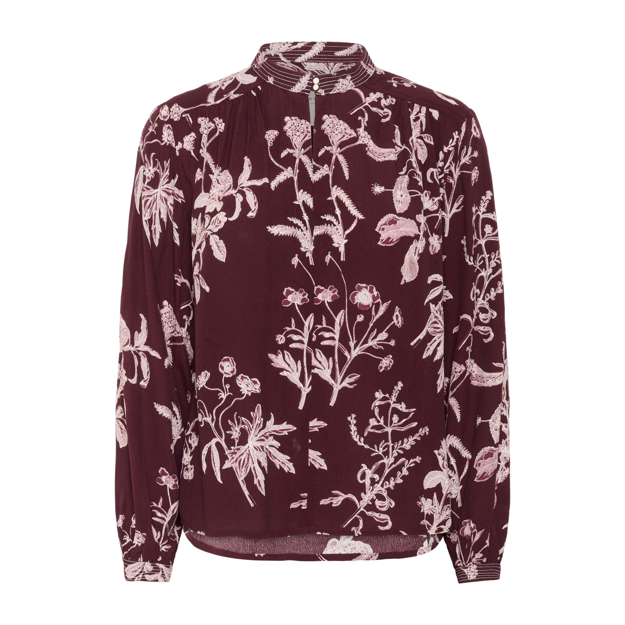 Part Two ShiromaPW Blouse Tawny Port Botanical Print 30310006