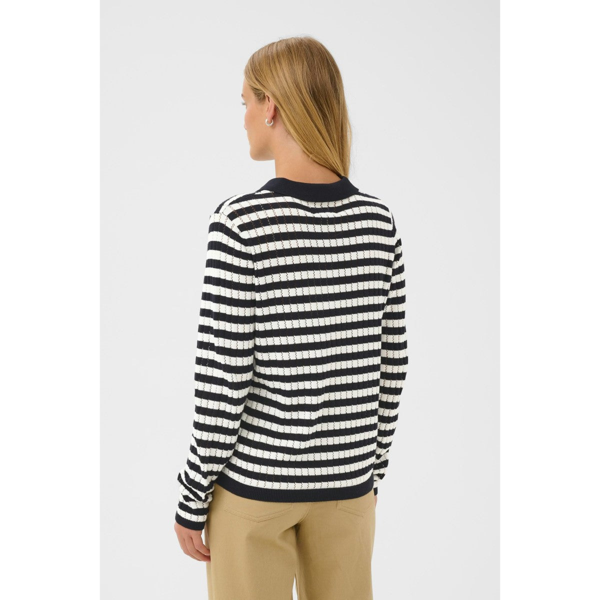Part Two Zaria Knit Jumper In Dark Navy Stripe